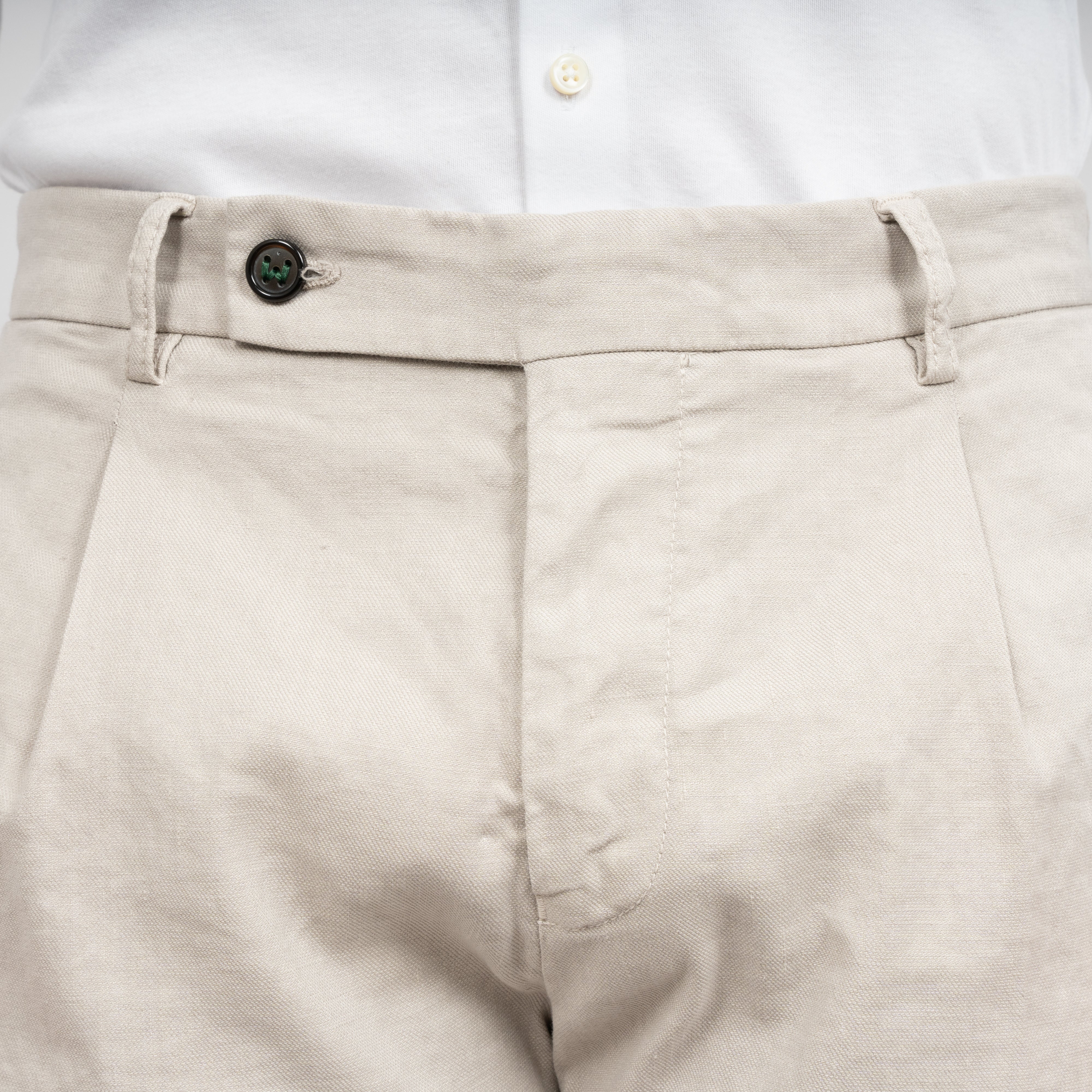 Berwich Chino met bandplooi Lichtgrijs | Retrolong