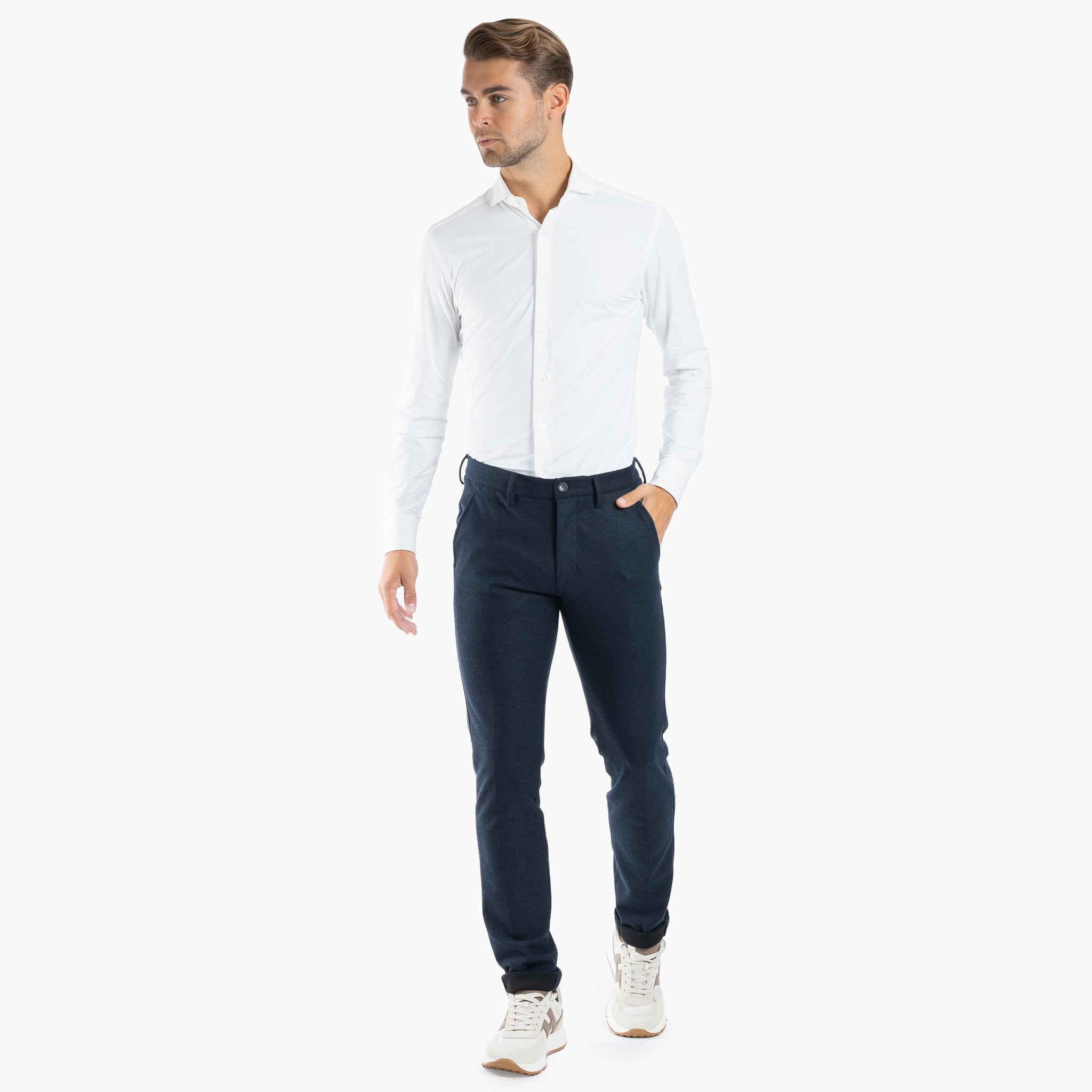 Mason's Chino Flannel Blauw | Torino