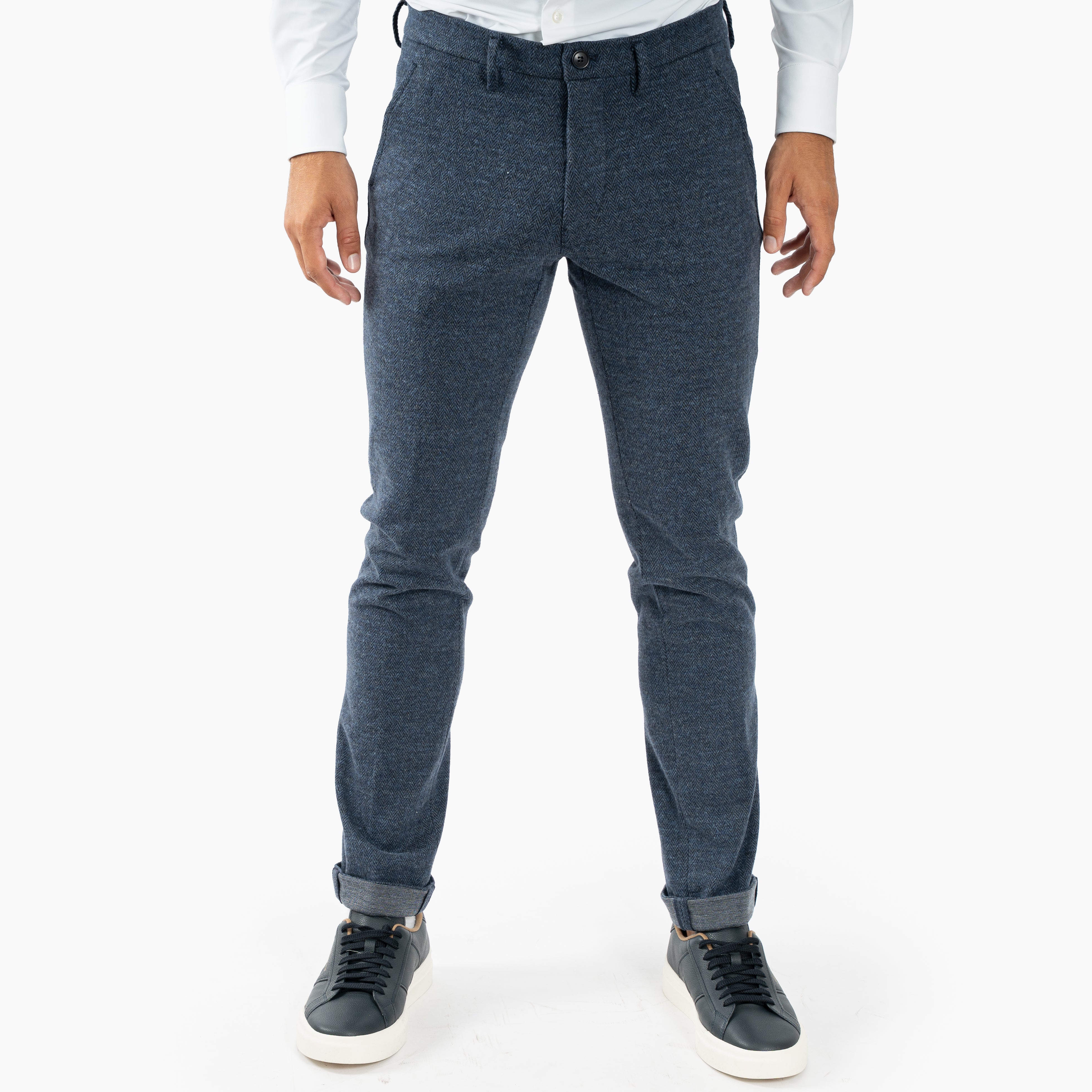 Mason's Chino Donkerblauw Visgraat | Torino