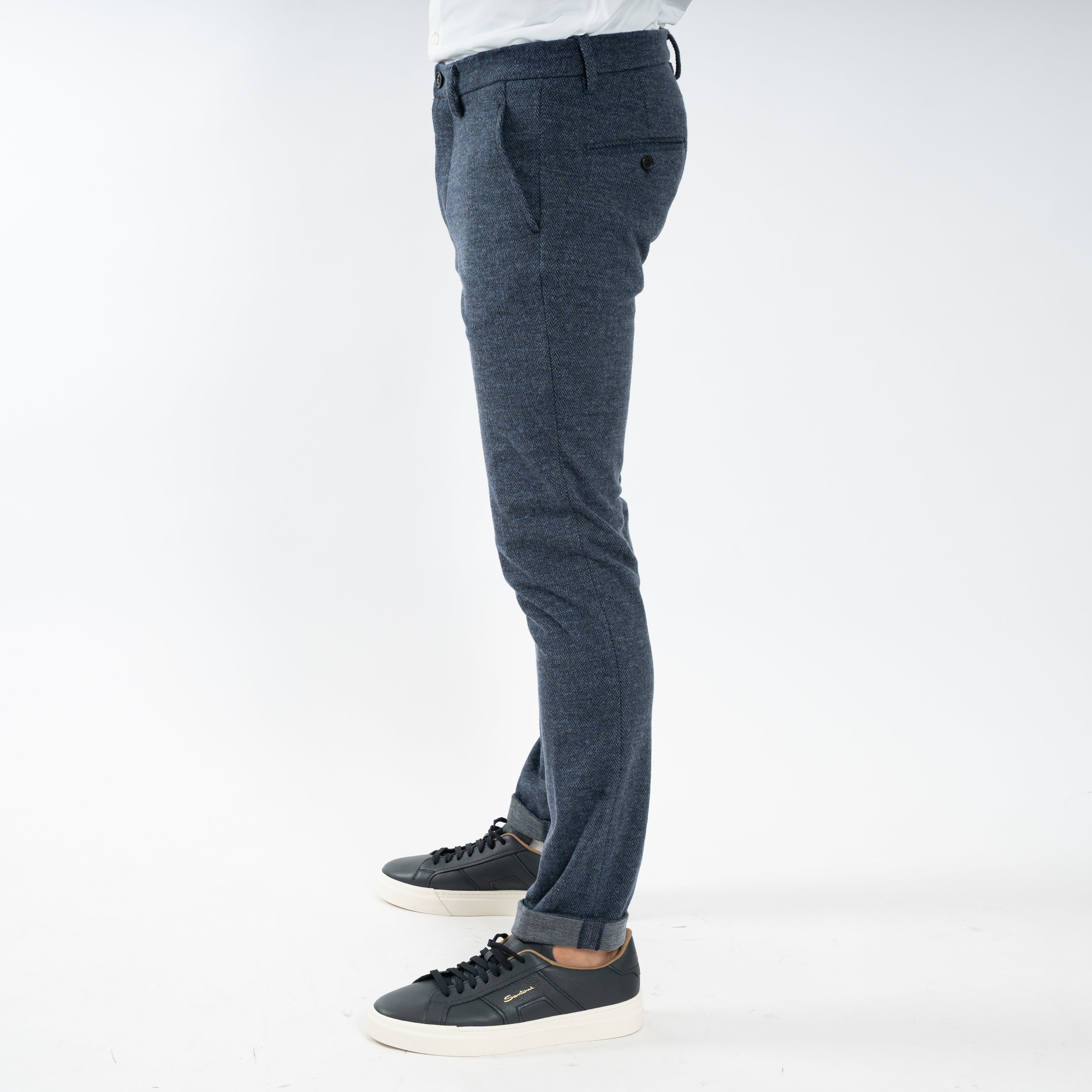 Mason's Chino Donkerblauw Visgraat | Torino