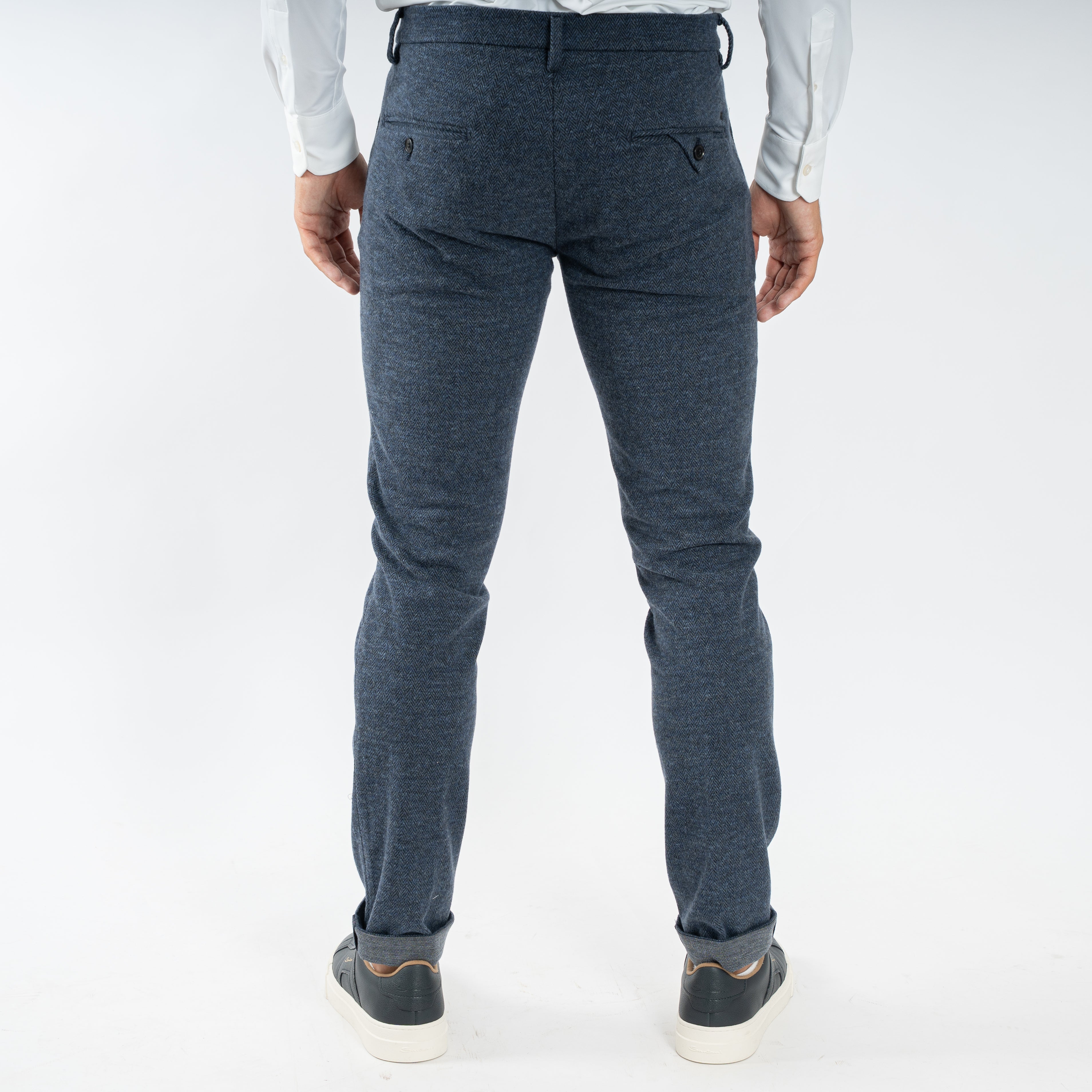 Mason's Chino Donkerblauw Visgraat | Torino