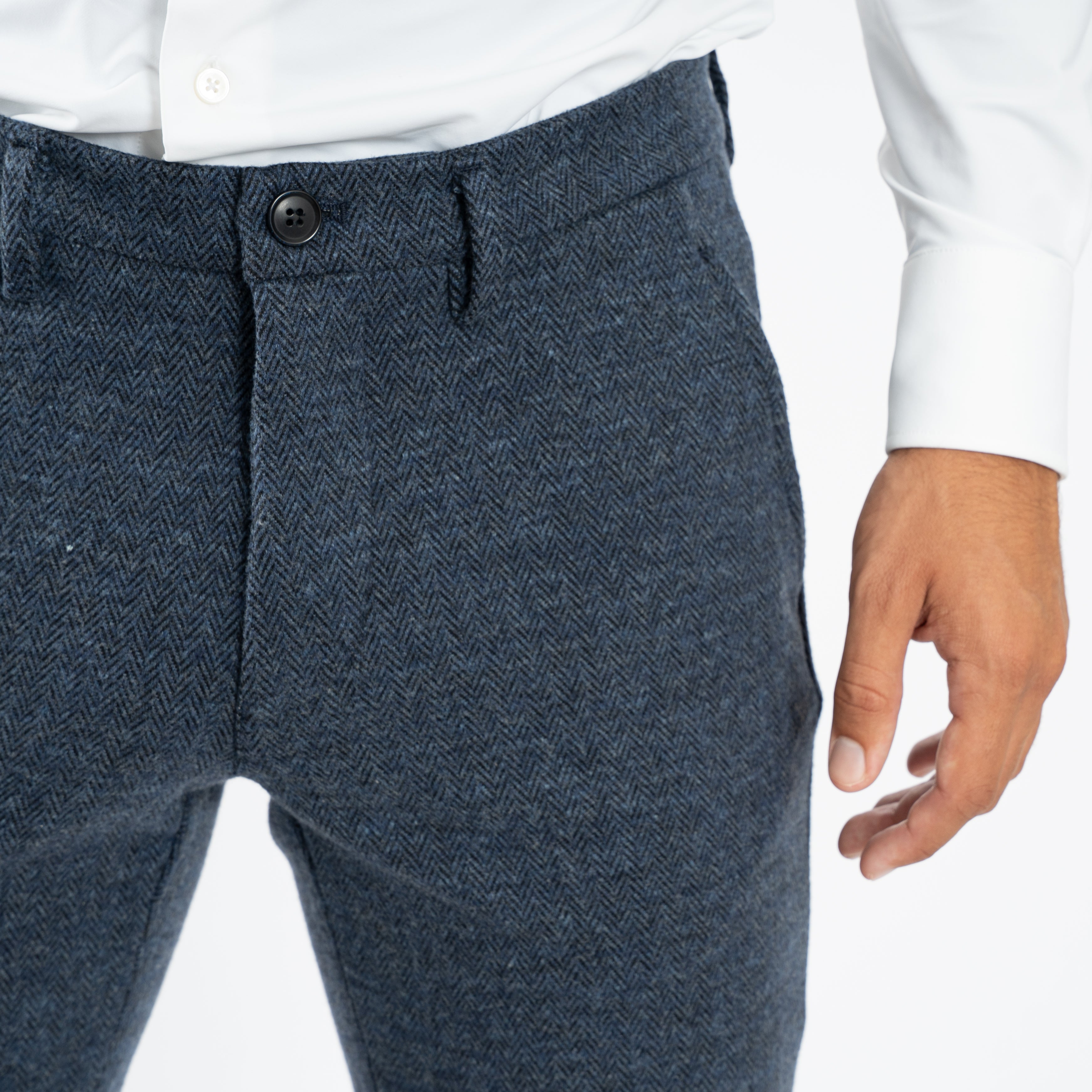 Mason's Chino Donkerblauw Visgraat | Torino