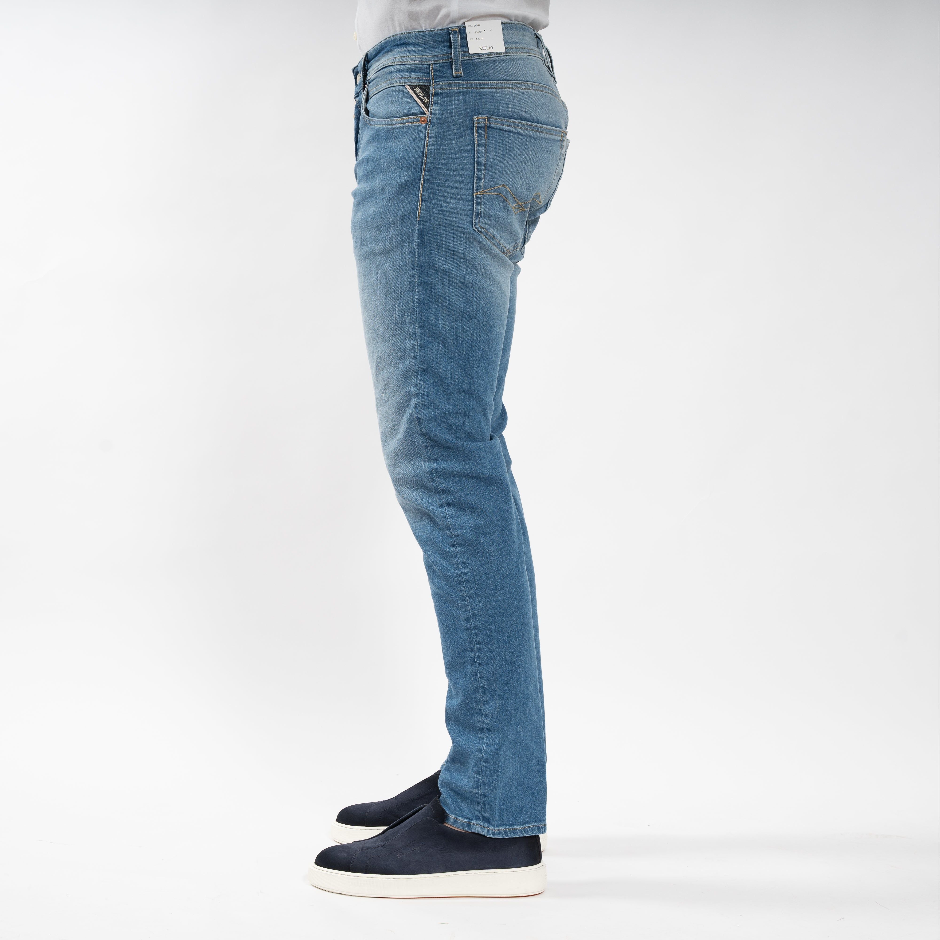 Replay Jeans Middenblauw | Grover Straight Fit