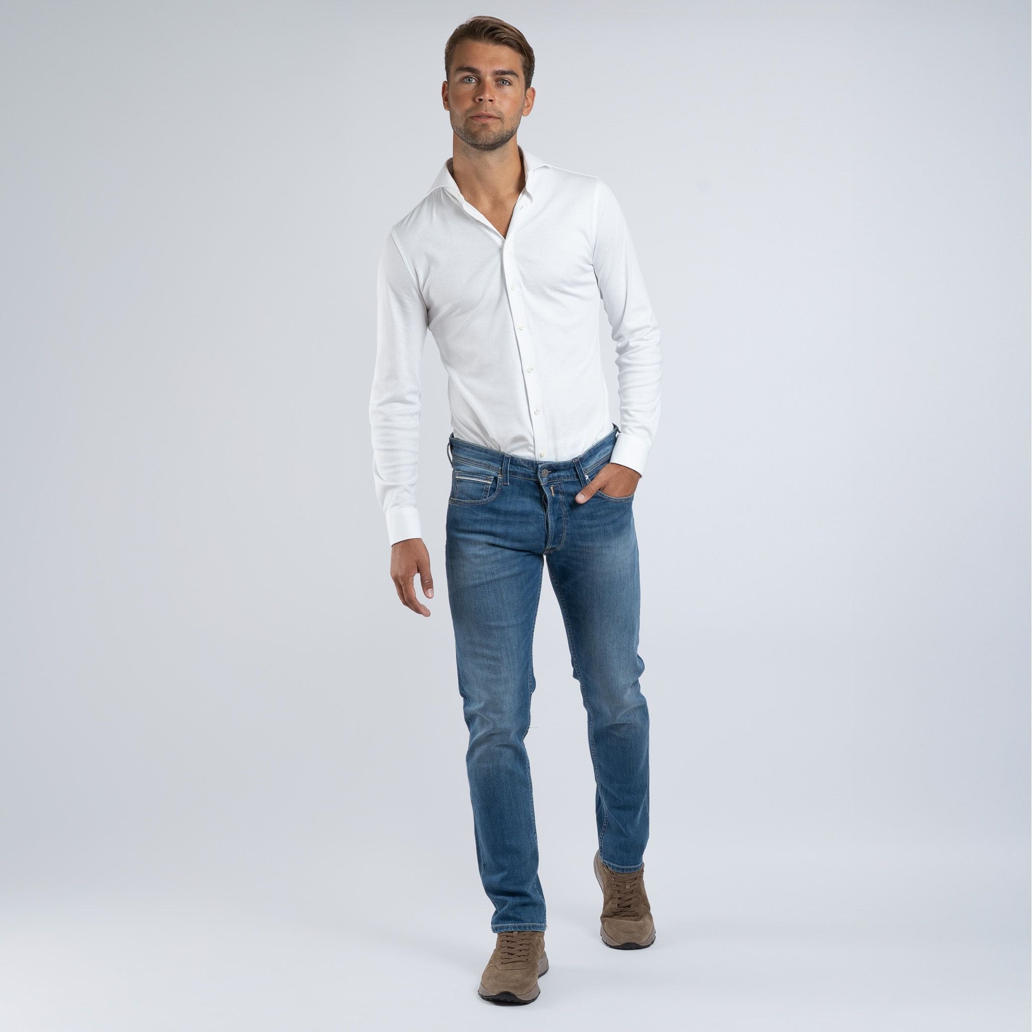Replay Jeans Middenblauw | Grover Straight Fit