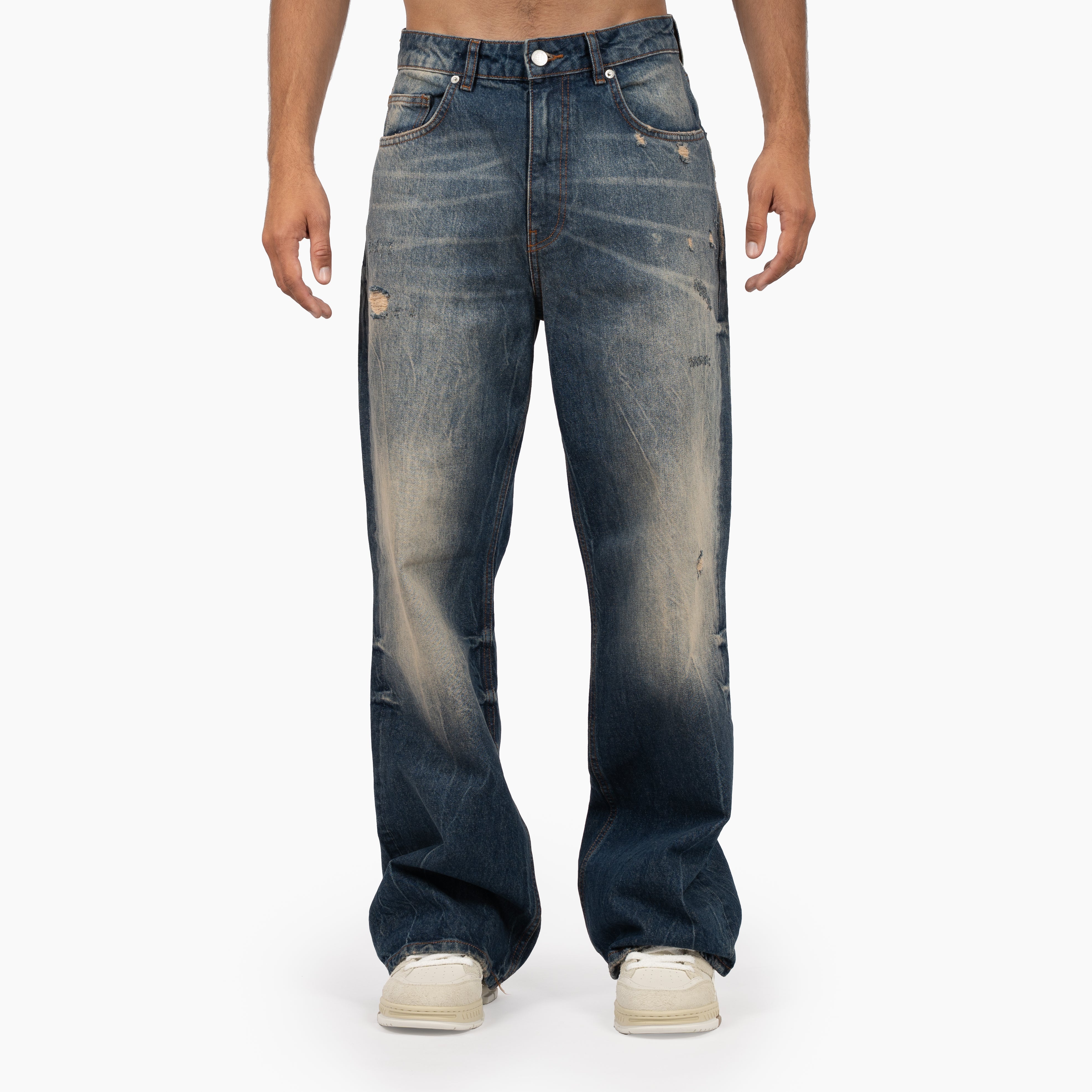 Flaneur Destroyed Jeans Blauw | Relaxed Jeans