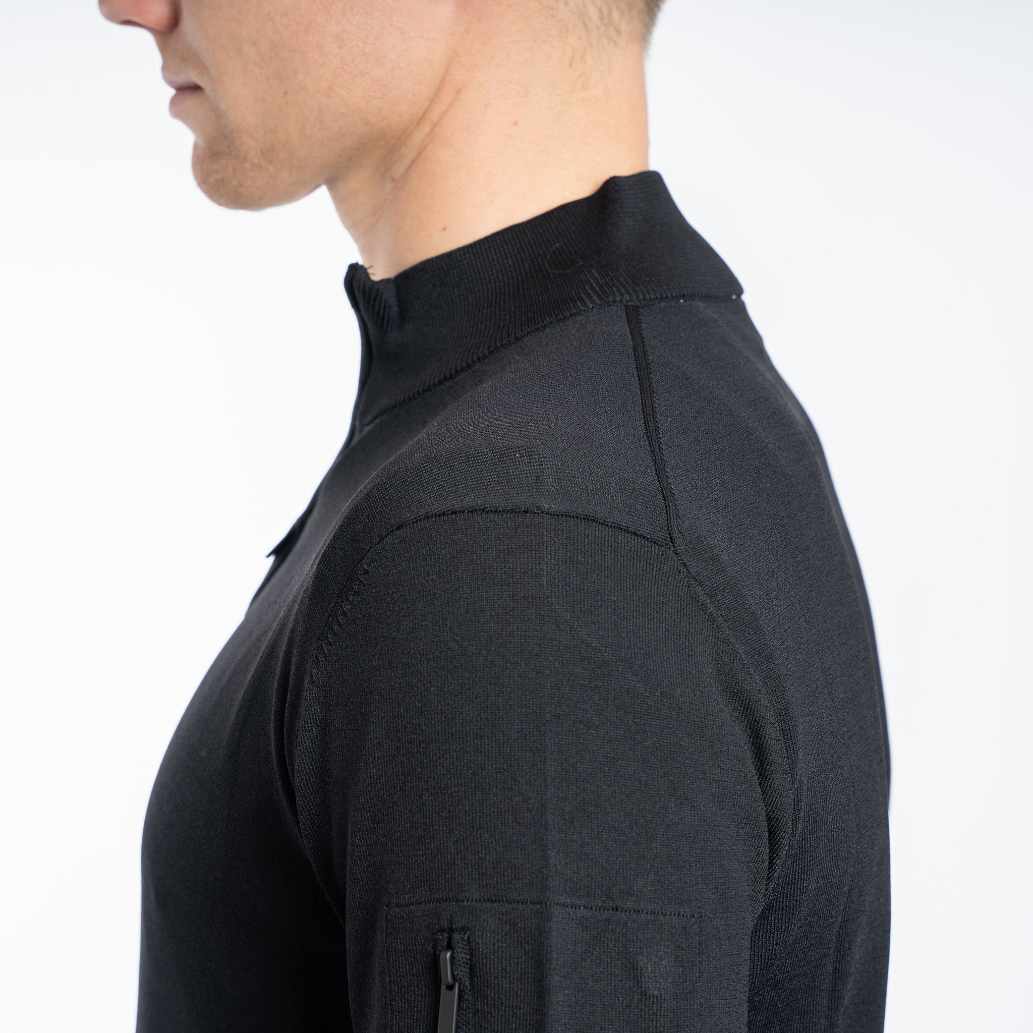 SEVEN DIALS Technische Trui met Rits Zwart | Spike