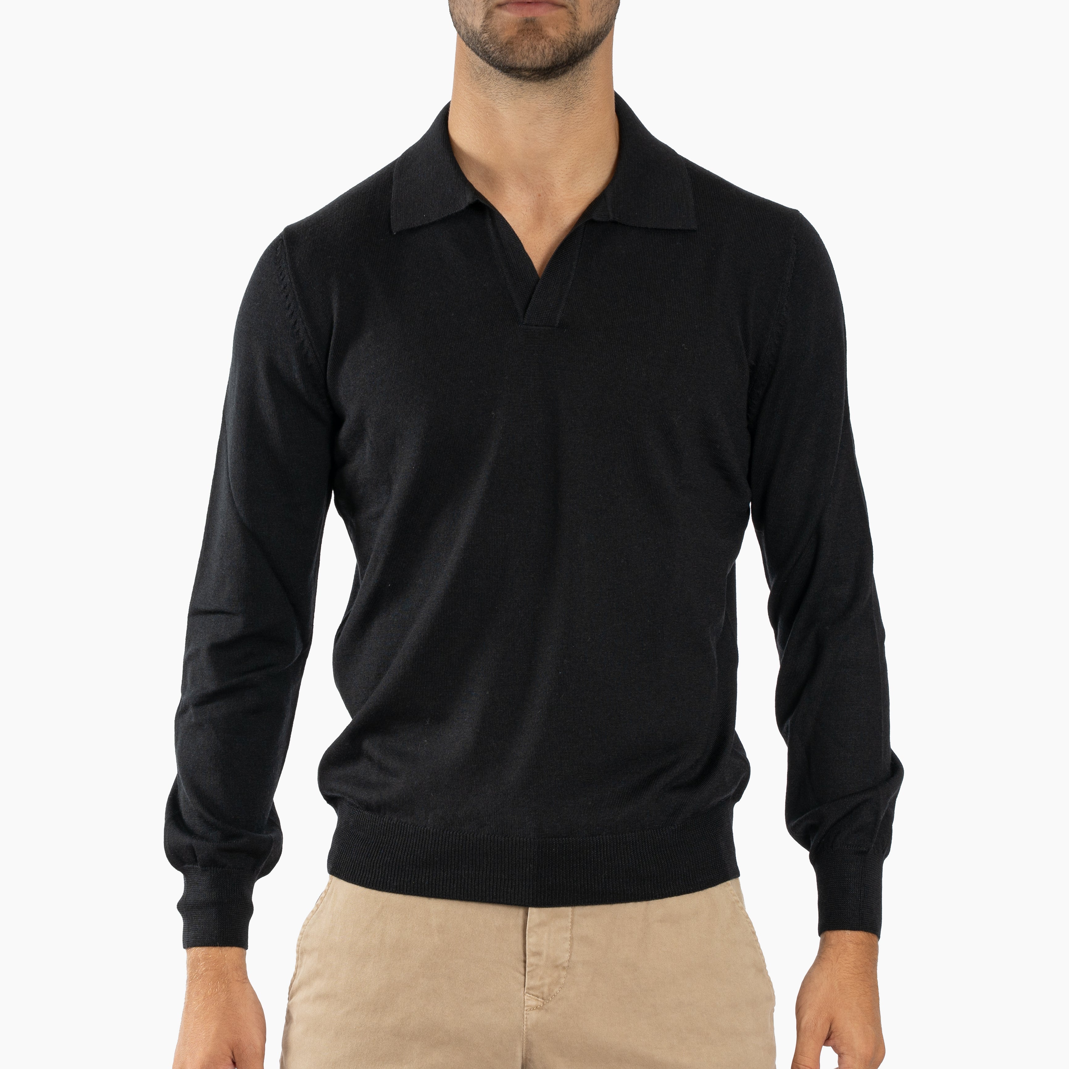 Gran Sasso Gebreide Trui met Polokraag Zwart | Athleisure