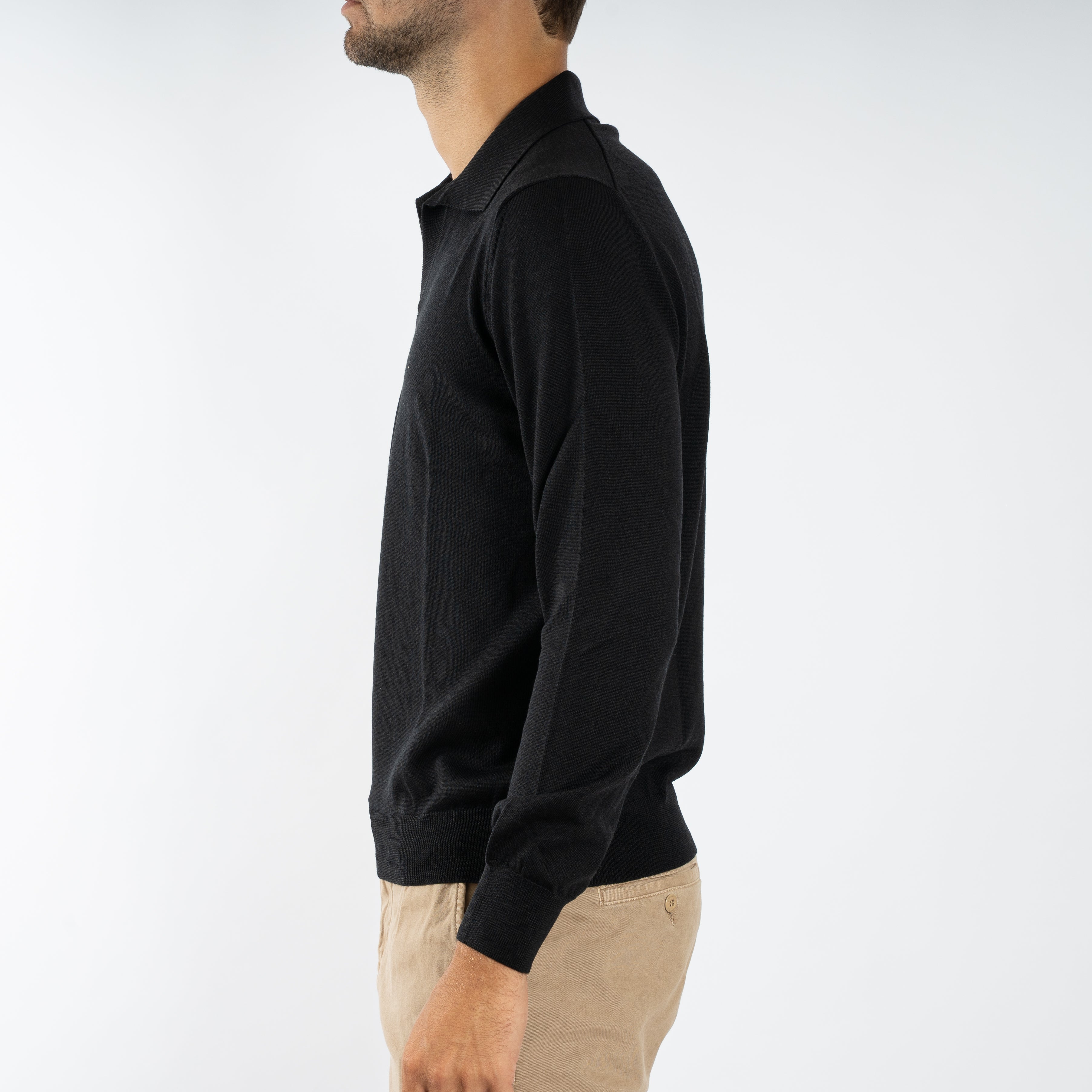 Gran Sasso Gebreide Trui met Polokraag Zwart | Athleisure