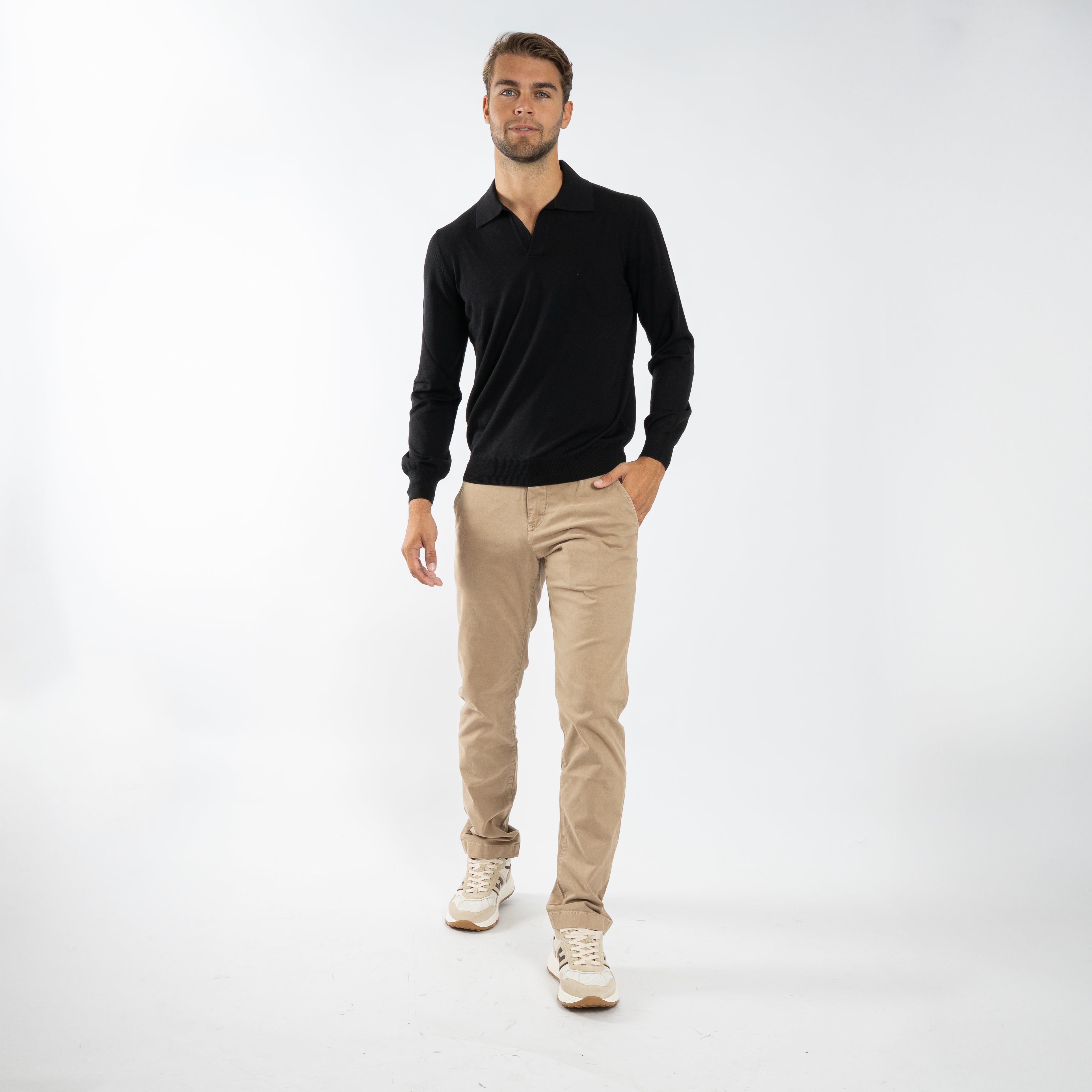 Gran Sasso Gebreide Trui met Polokraag Zwart | Athleisure
