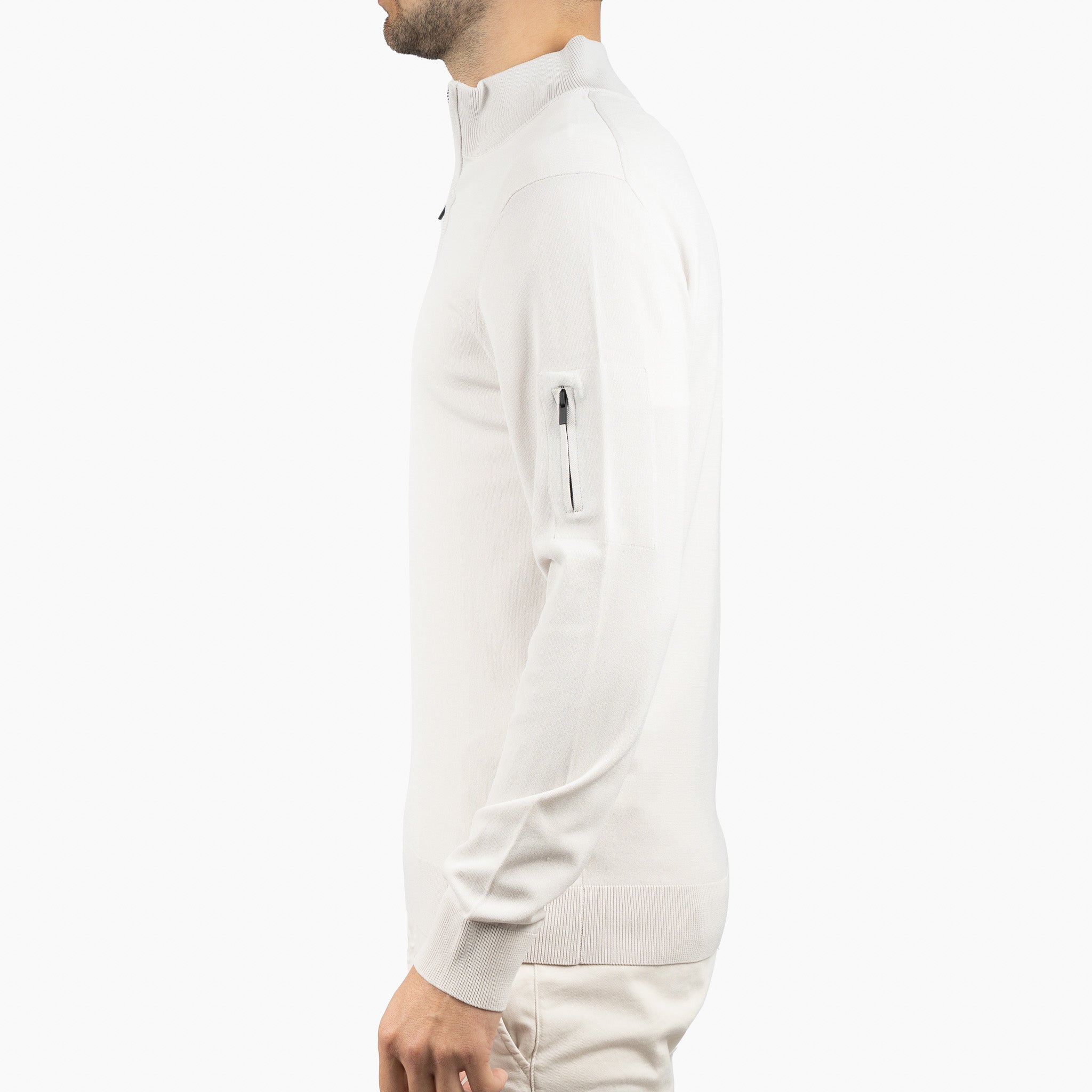 SEVEN DIALS Technische Trui met Rits Lichtgrijs | Spike