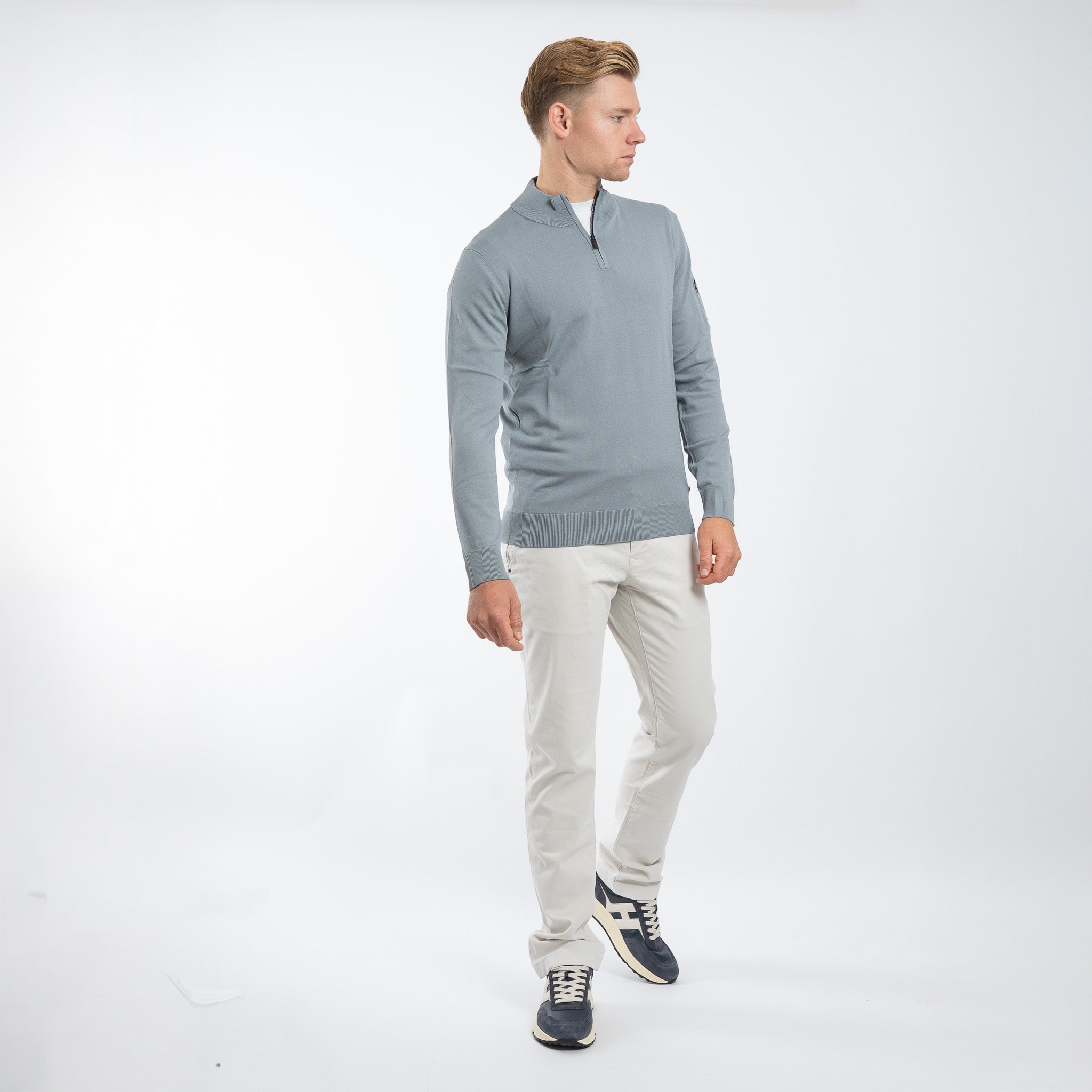 SEVEN DIALS Technische Trui met Rits Grijs | Spike