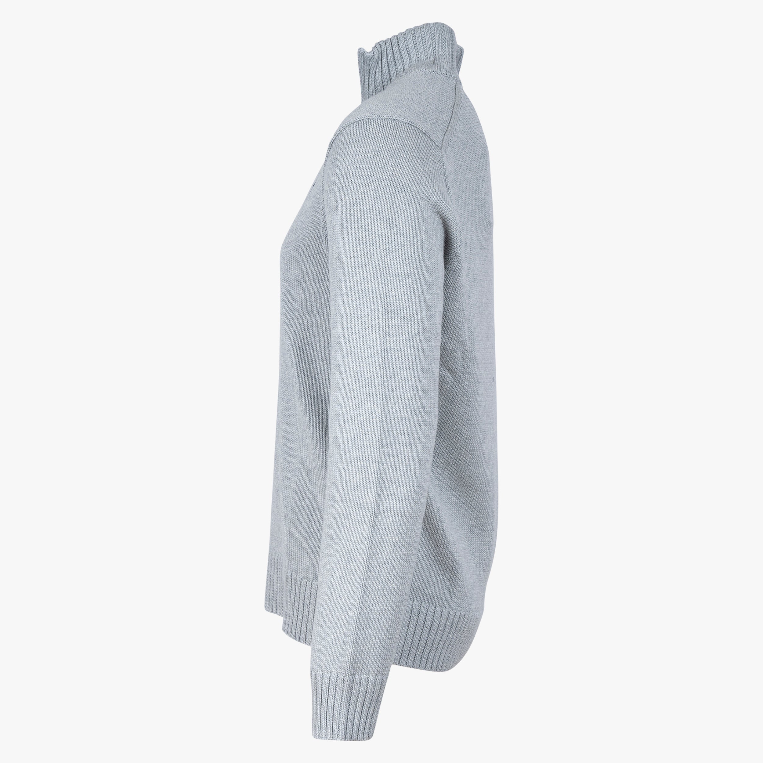 Ralph Lauren Gebreide Trui met Rits Grijs | Cotton Mockneck