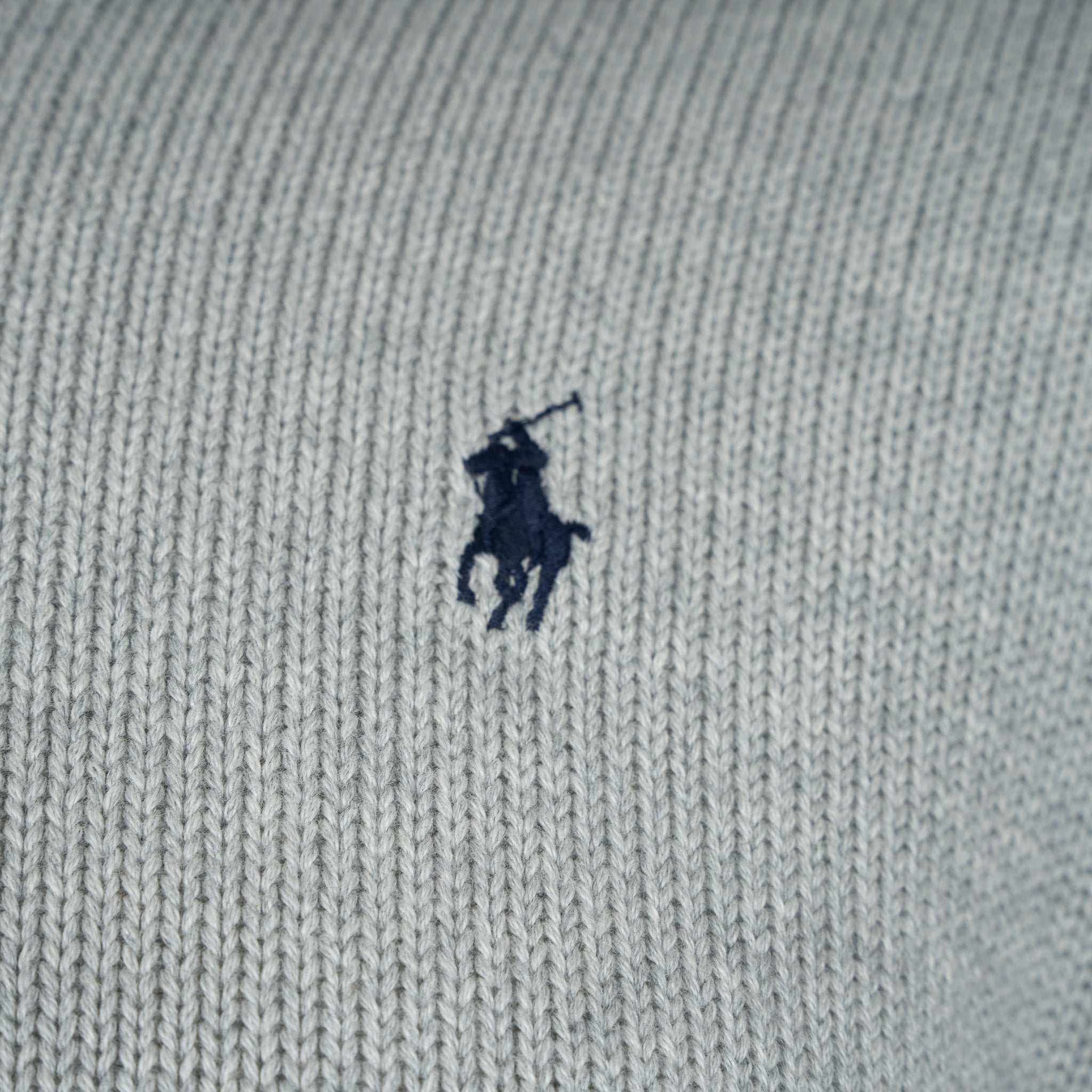 Ralph Lauren Gebreide Trui met Rits Grijs | Cotton Mockneck