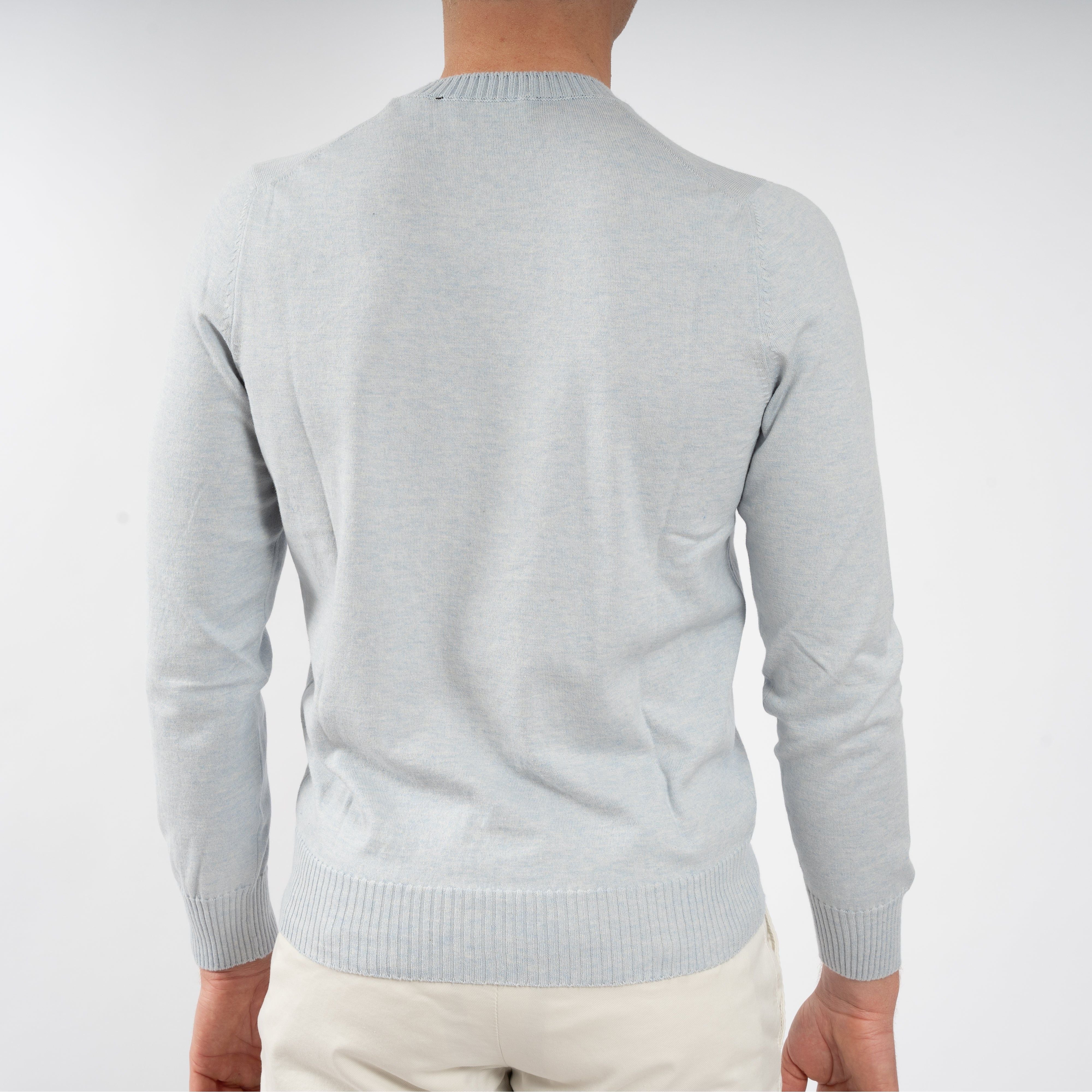 Gran Sasso Gebreide Trui Ronde Hals Lichtblauw | Cotton & Cashmere