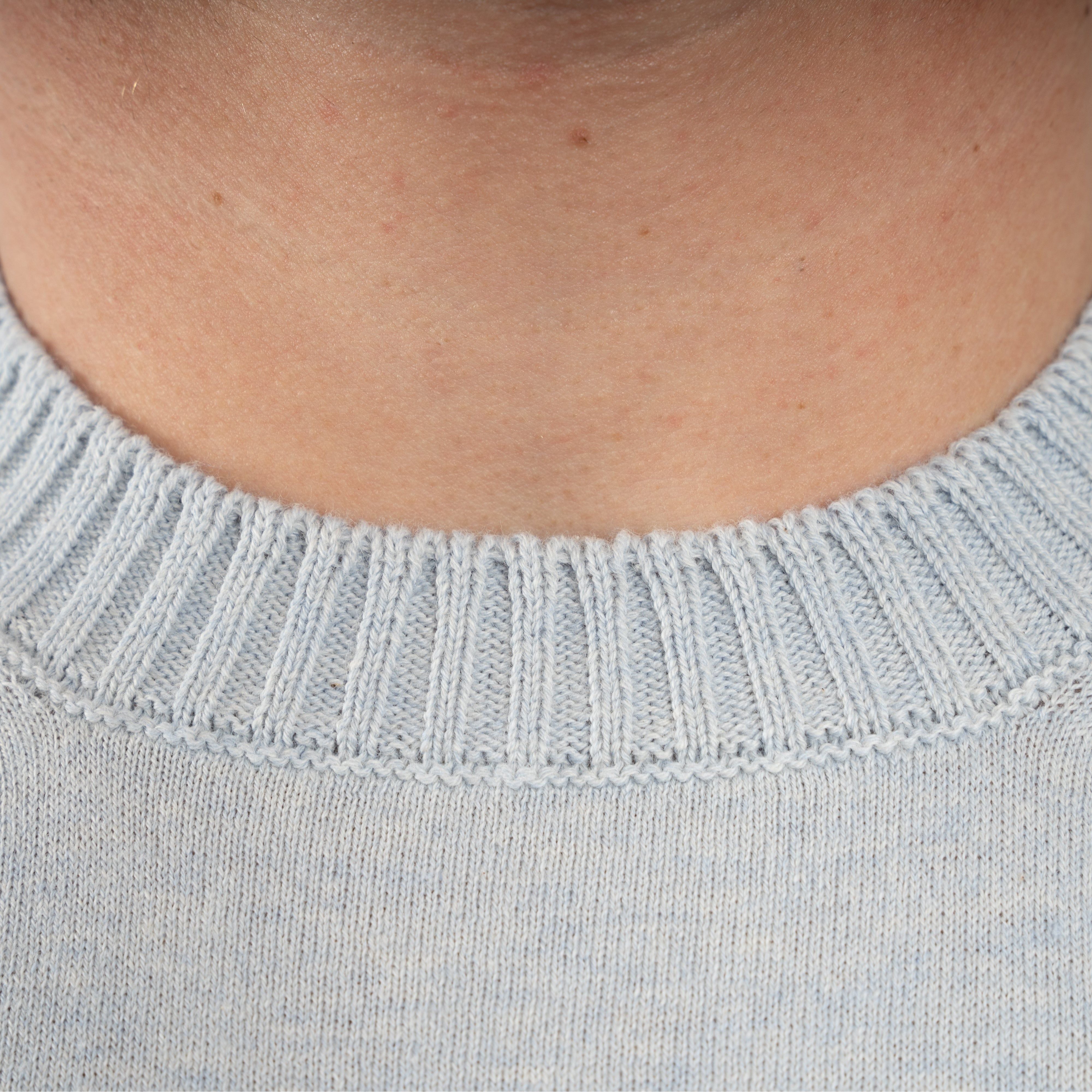 Gran Sasso Gebreide Trui Ronde Hals Lichtblauw | Cotton & Cashmere