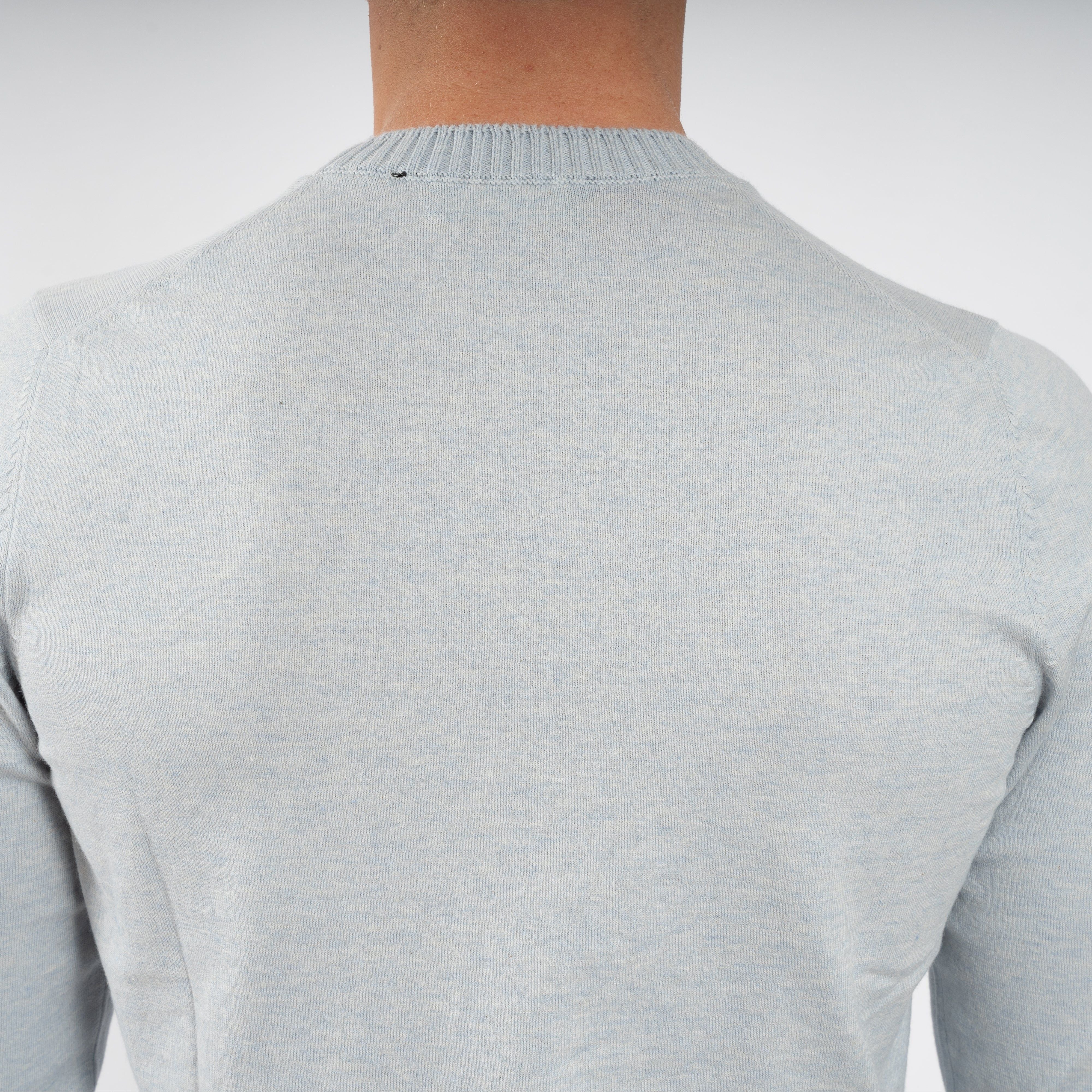 Gran Sasso Gebreide Trui Ronde Hals Lichtblauw | Cotton & Cashmere