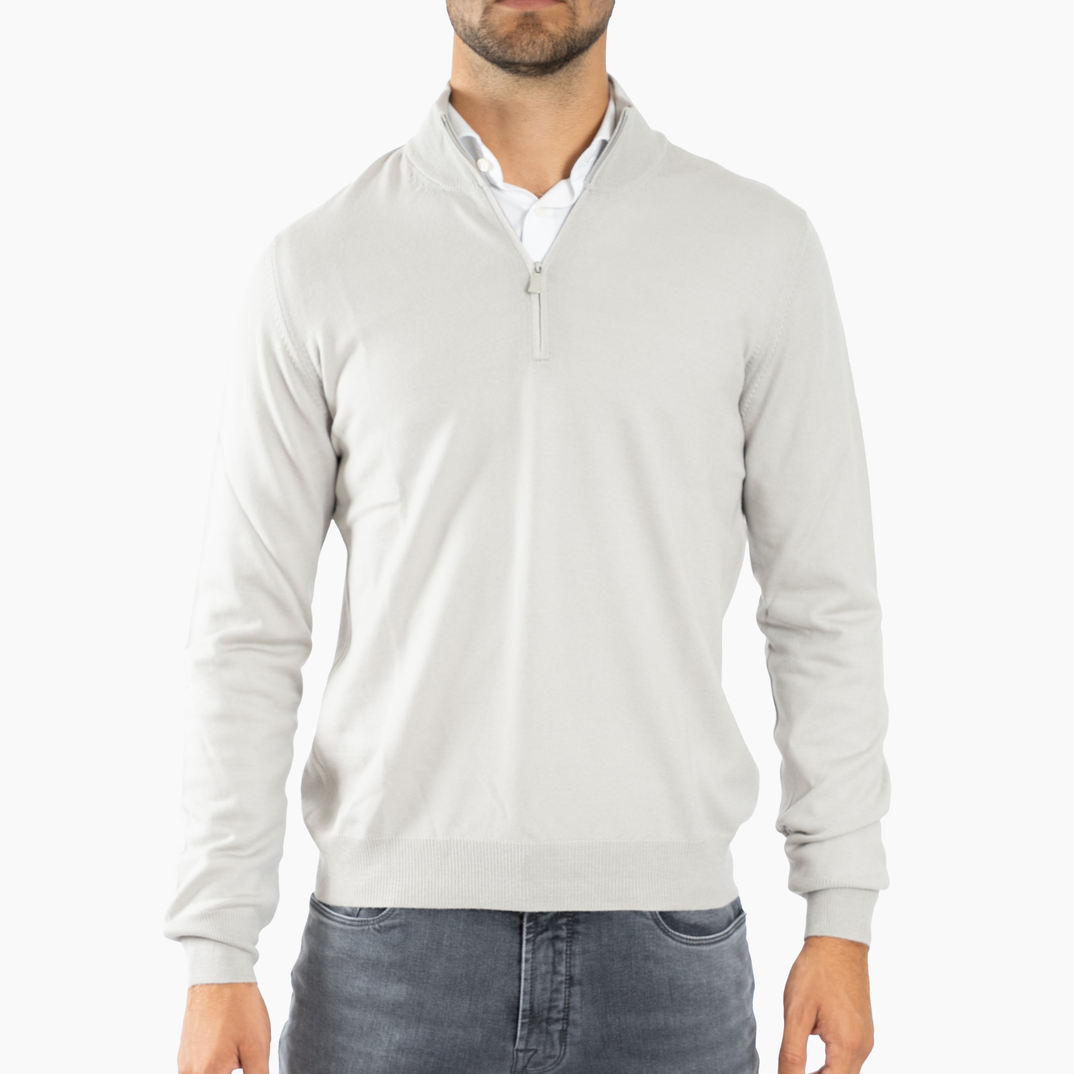 Gran Sasso Gebreide Trui met Rits Kitwit | Extrafine Merino