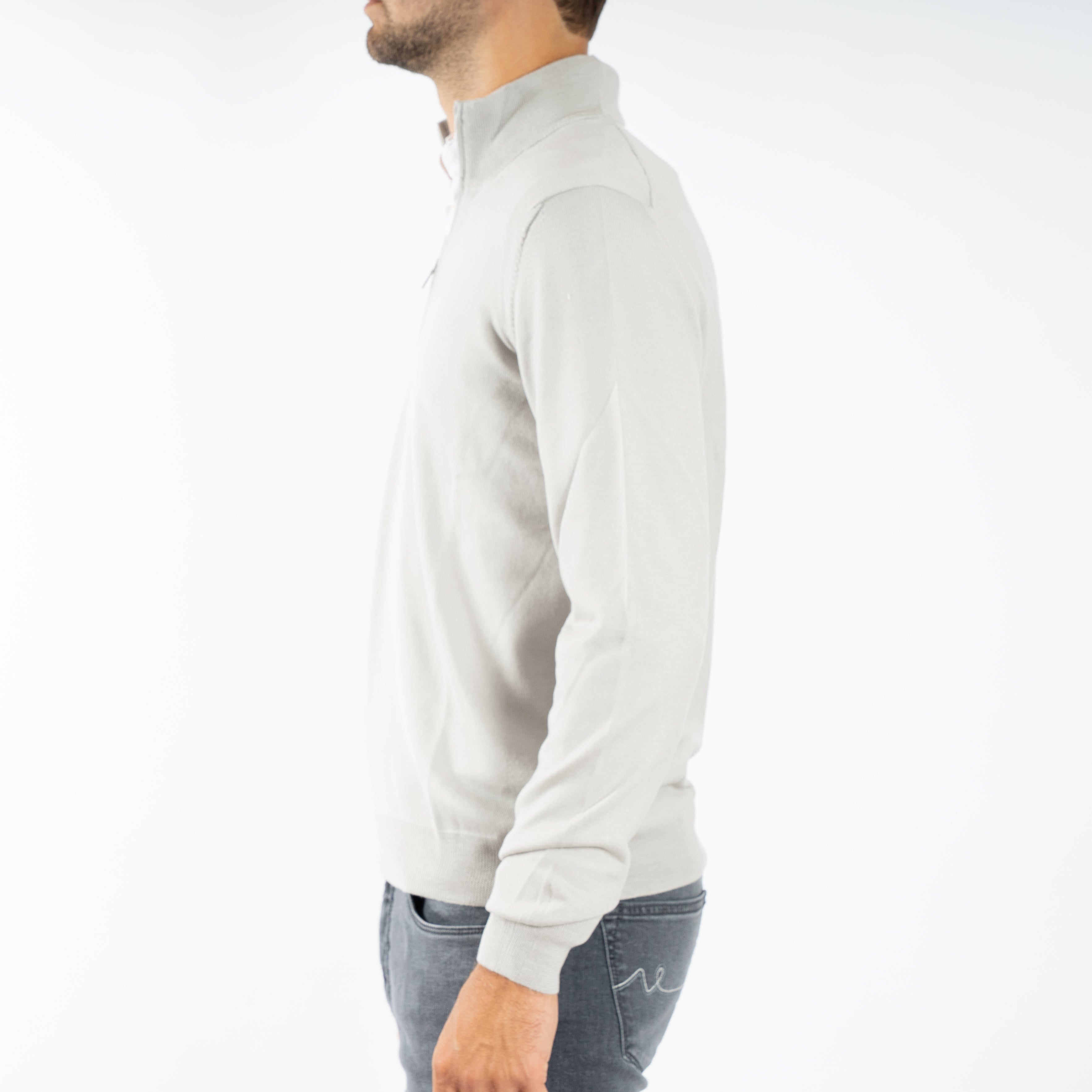Gran Sasso Gebreide Trui met Rits Kitwit | Extrafine Merino