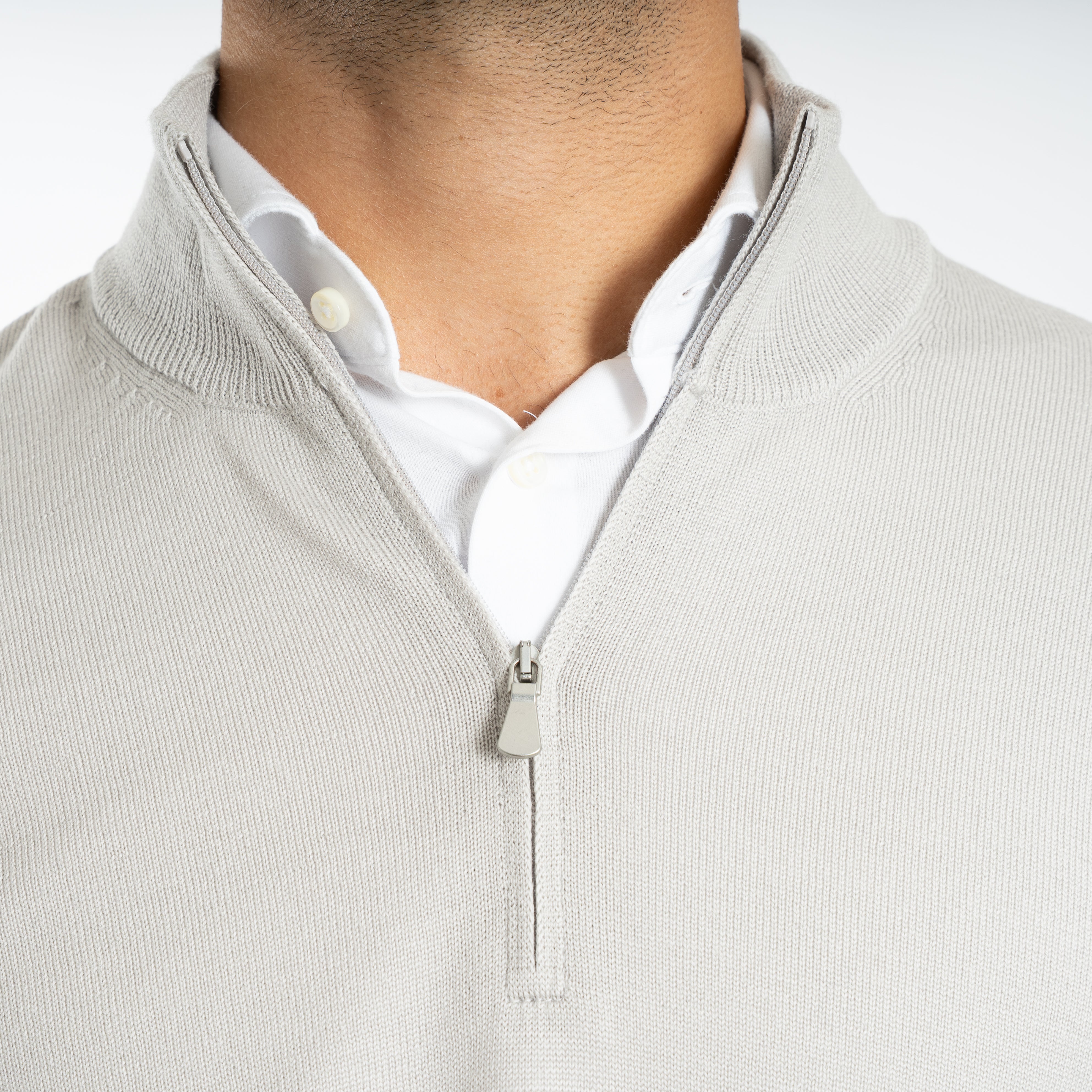 Gran Sasso Gebreide Trui met Rits Kitwit | Extrafine Merino
