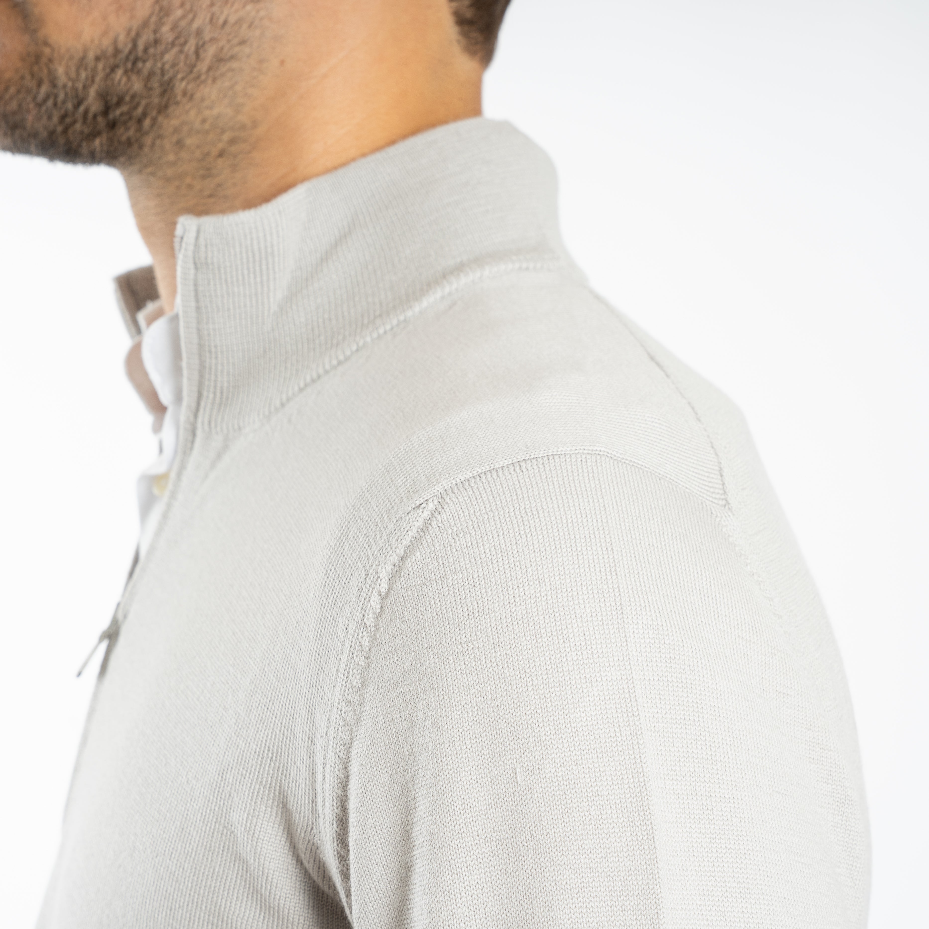 Gran Sasso Gebreide Trui met Rits Kitwit | Extrafine Merino
