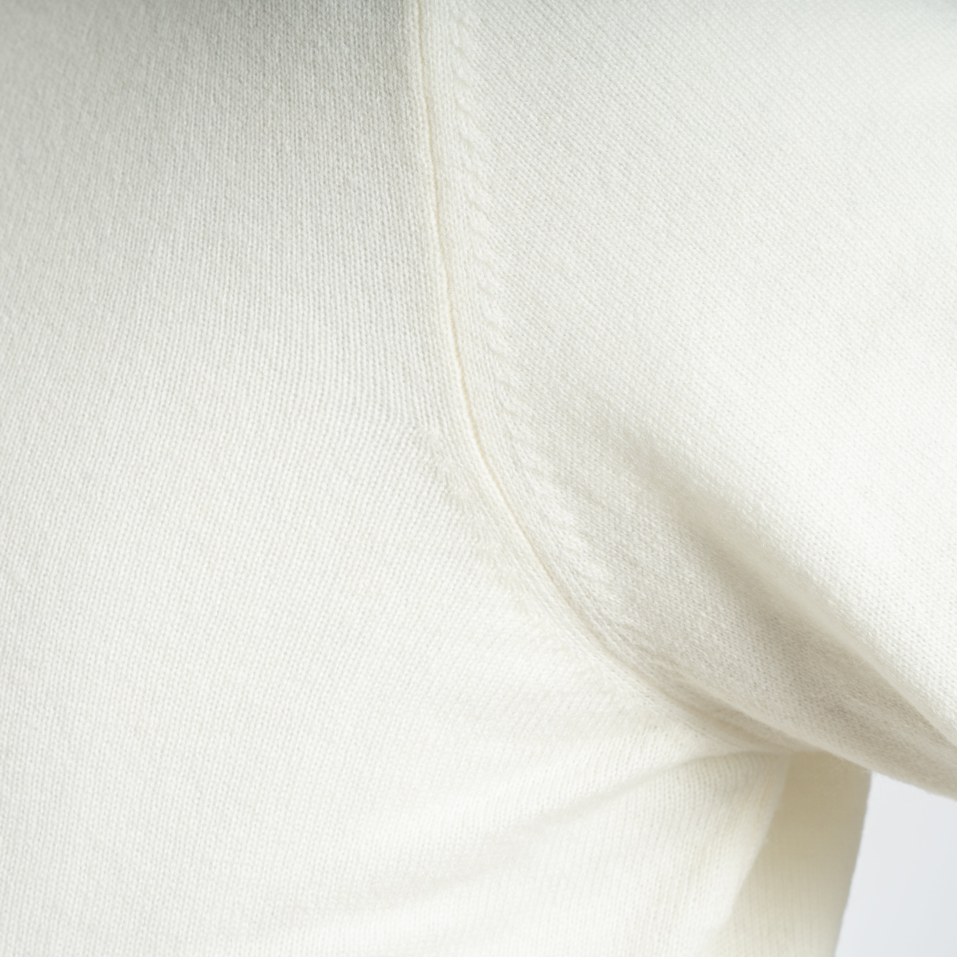 Gran Sasso Gebreide Trui met Rits Wit | Cashmere Lana