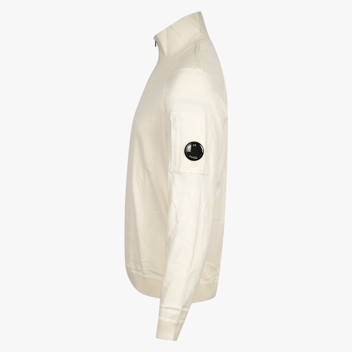 CP Company Gebreide Trui met Rits Creme | Lens Knit