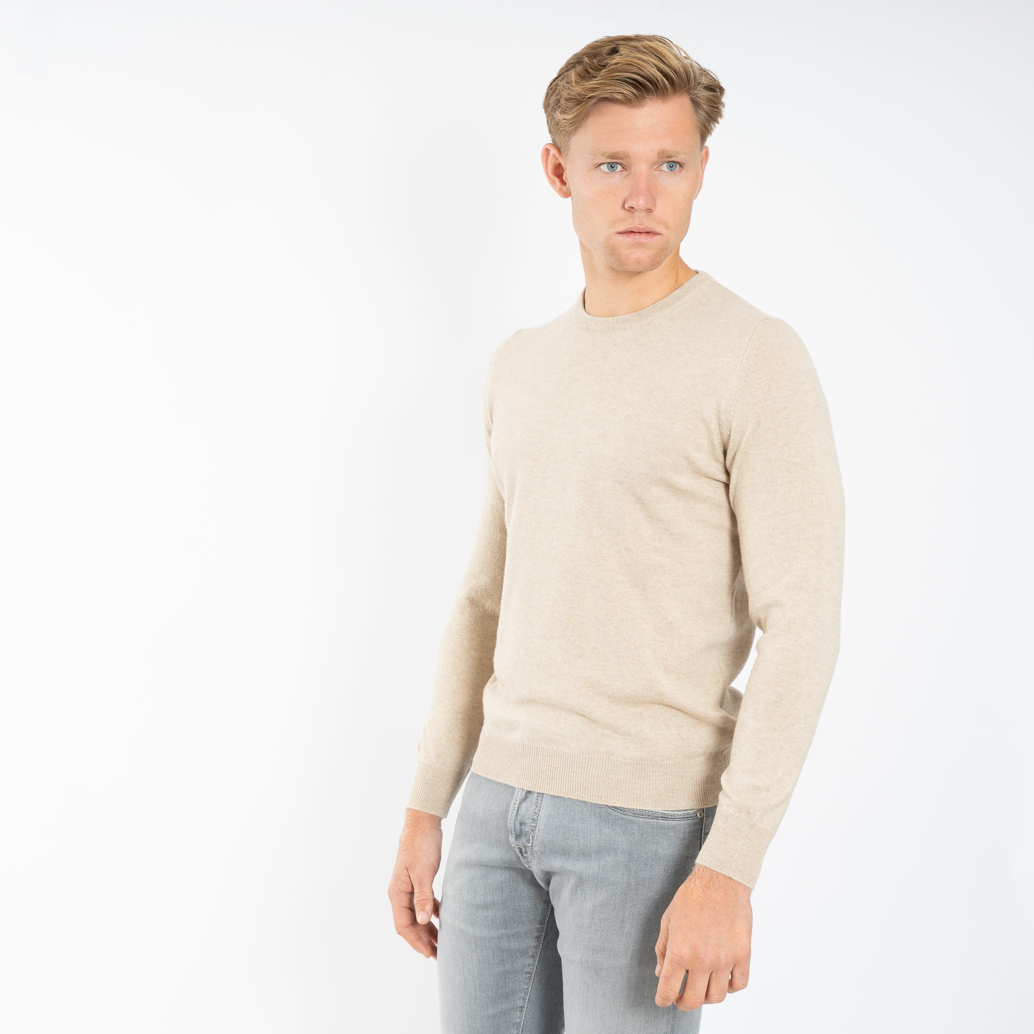 Fedeli Gebreide Trui Ronde Hals Beige | Argentina