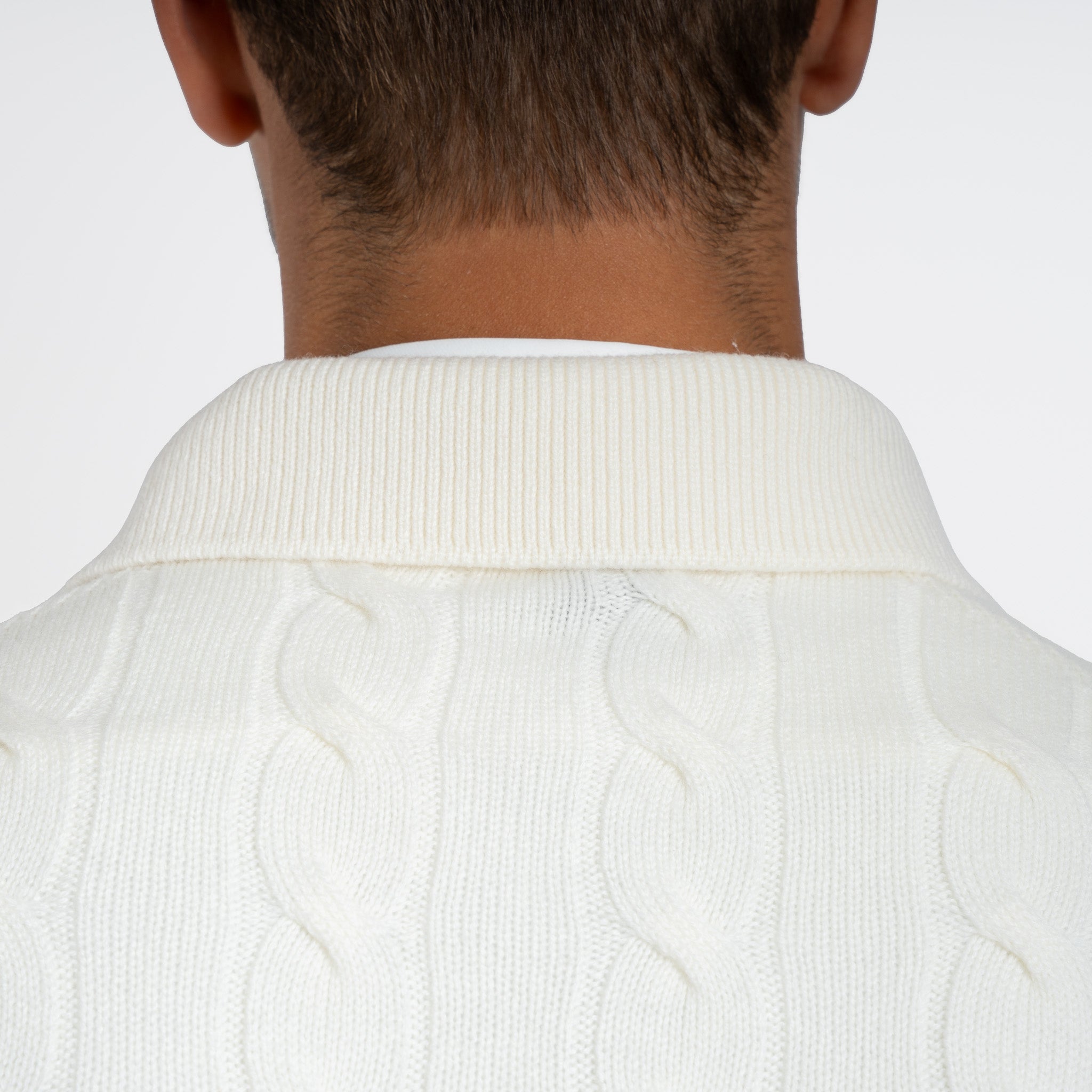 Gran Sasso Gebreide Polo Lange Mouwen Crème | Cashmere Blend
