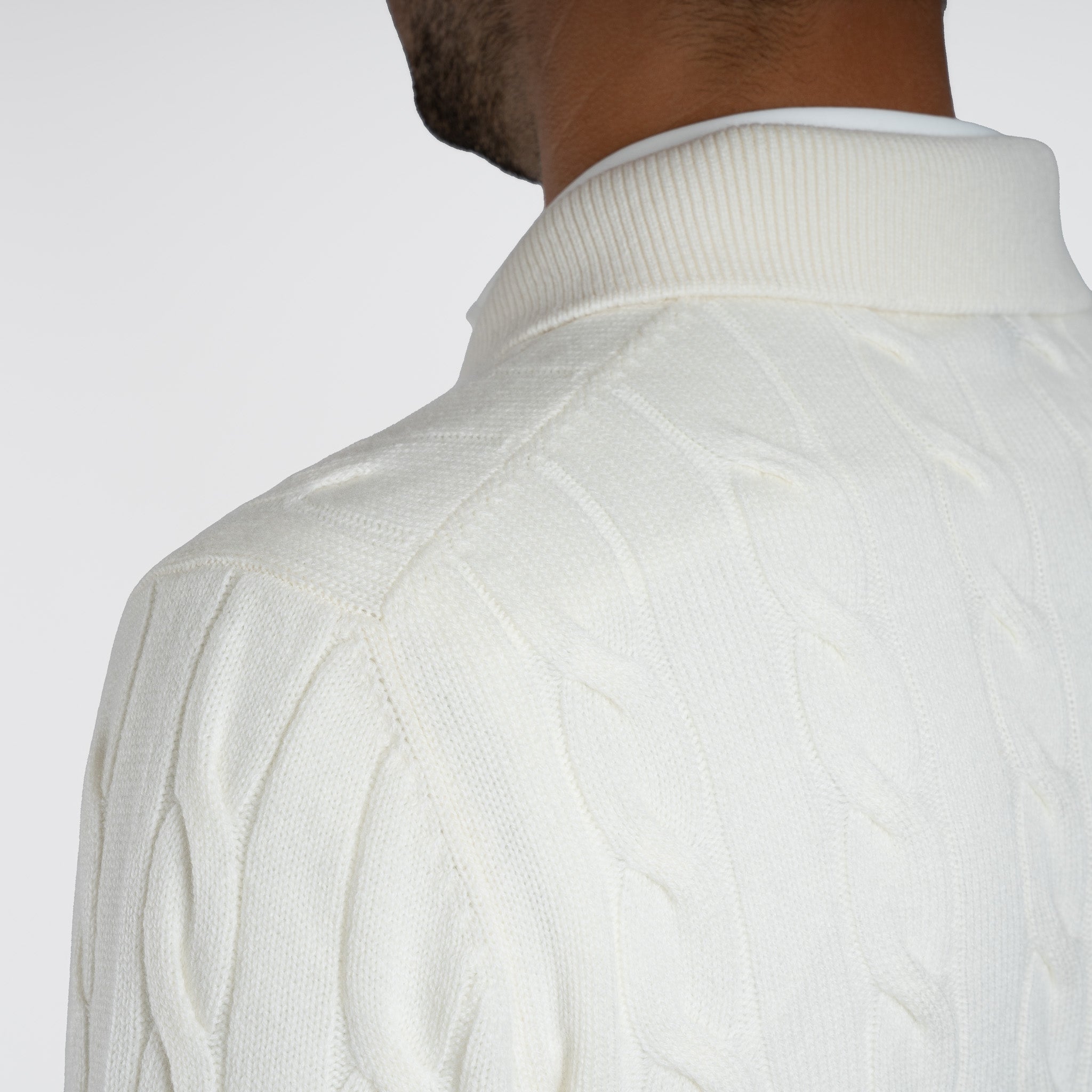 Gran Sasso Gebreide Polo Lange Mouwen Crème | Cashmere Blend