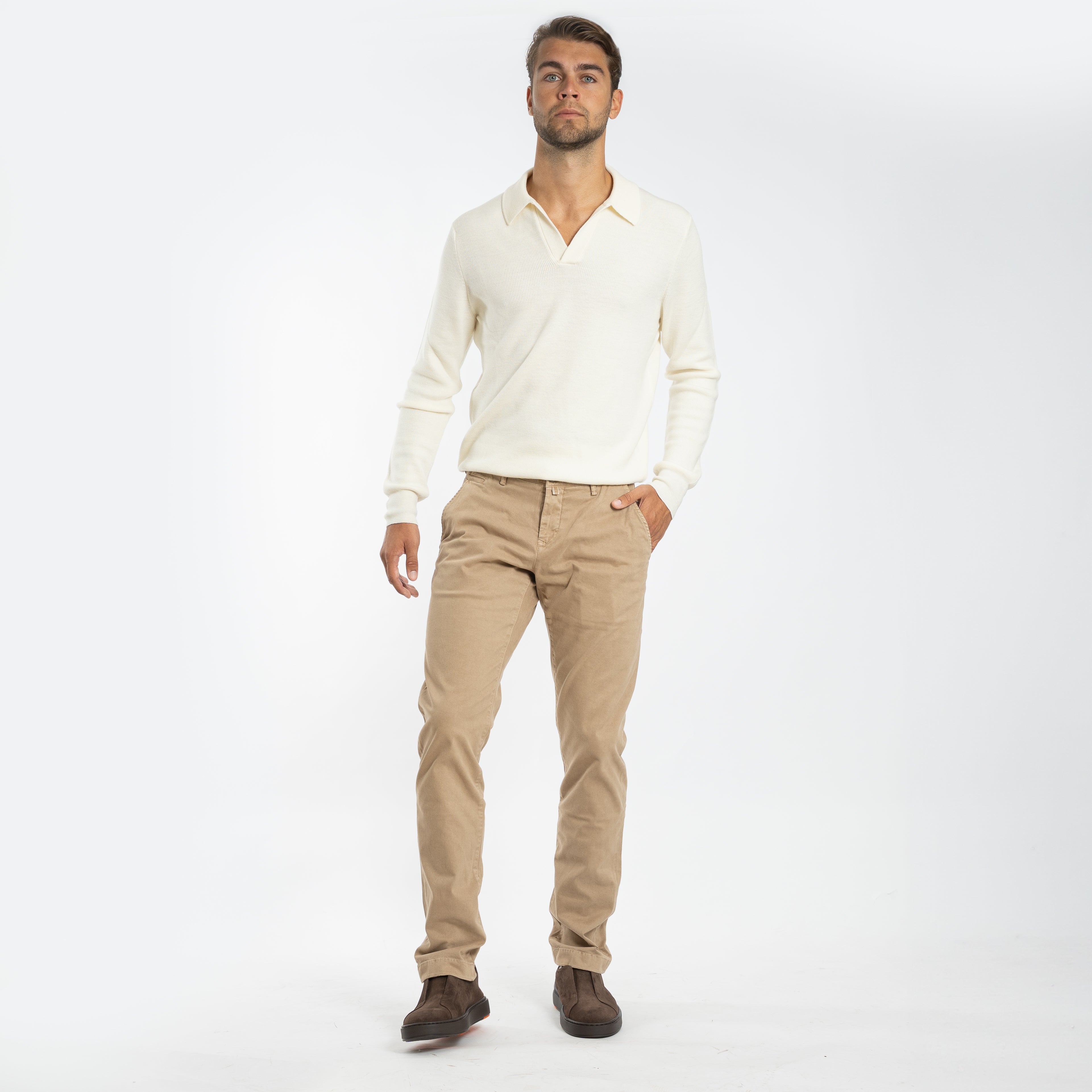 Gran Sasso Gebreide Trui Polokraag Creme | Extrafine Merino