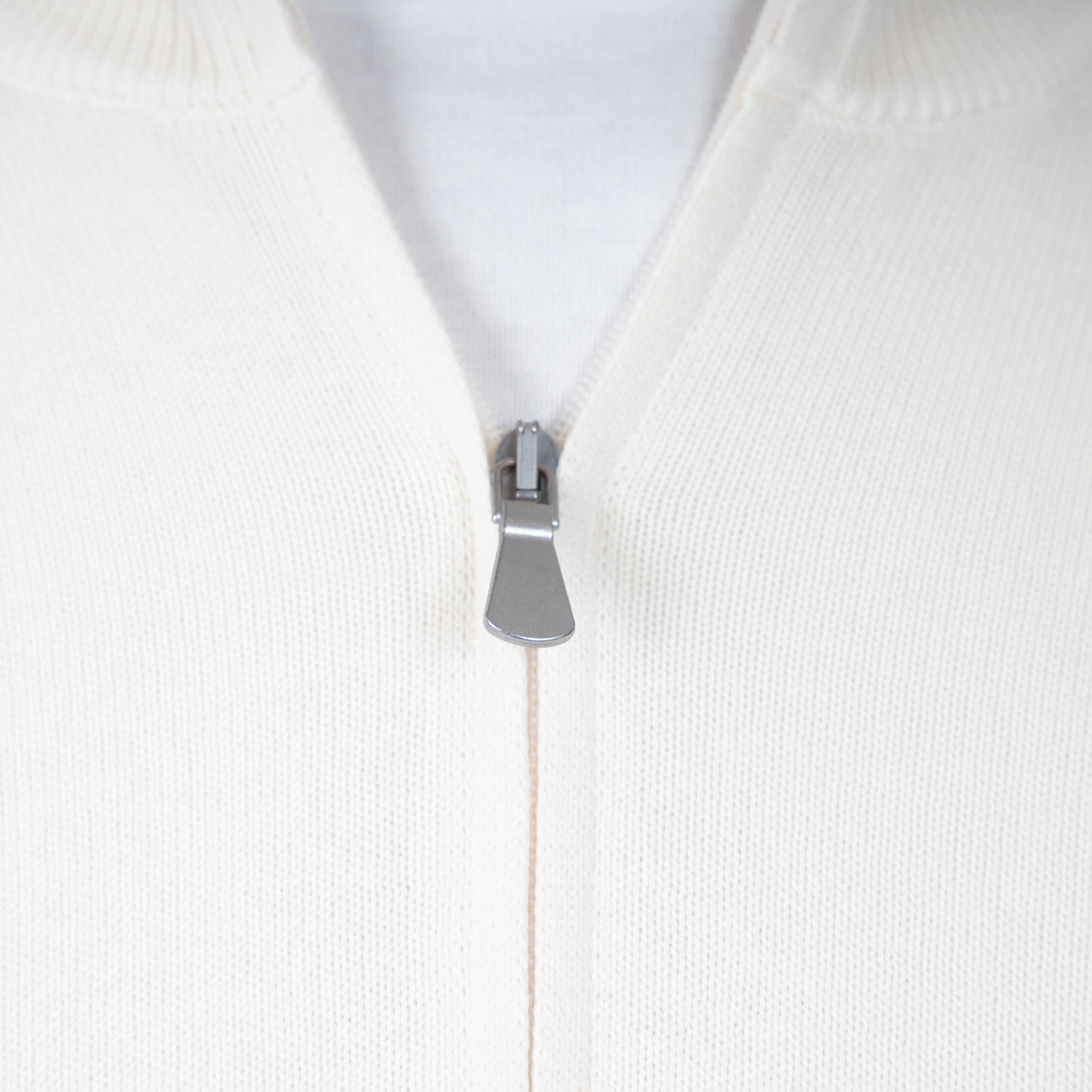 Gran Sasso Gebreide Trui met Rits Crème | Egyptian Cotton