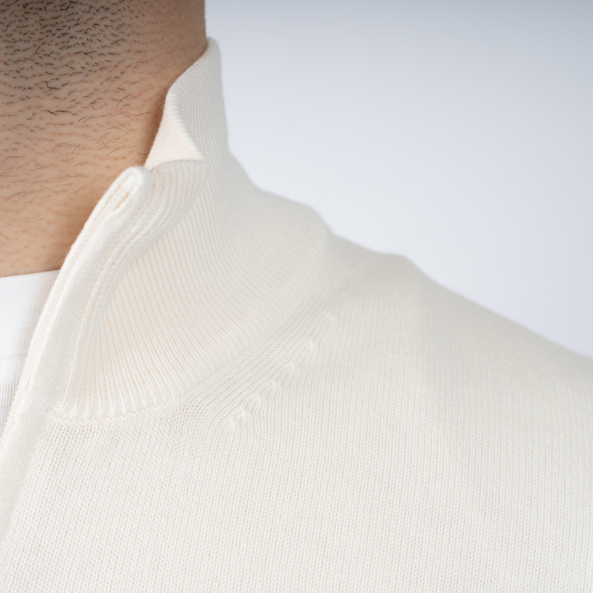 Gran Sasso Gebreide Trui met Rits Crème | Egyptian Cotton