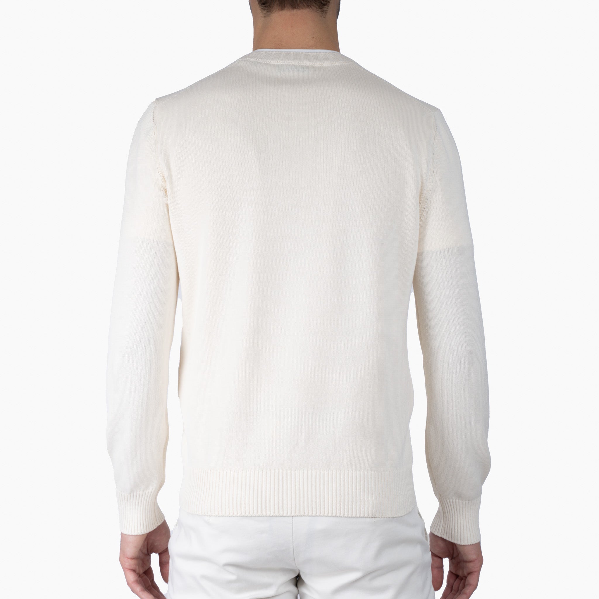 Gran Sasso Gebreide Trui Ronde Hals Crème | Egyptian Cotton