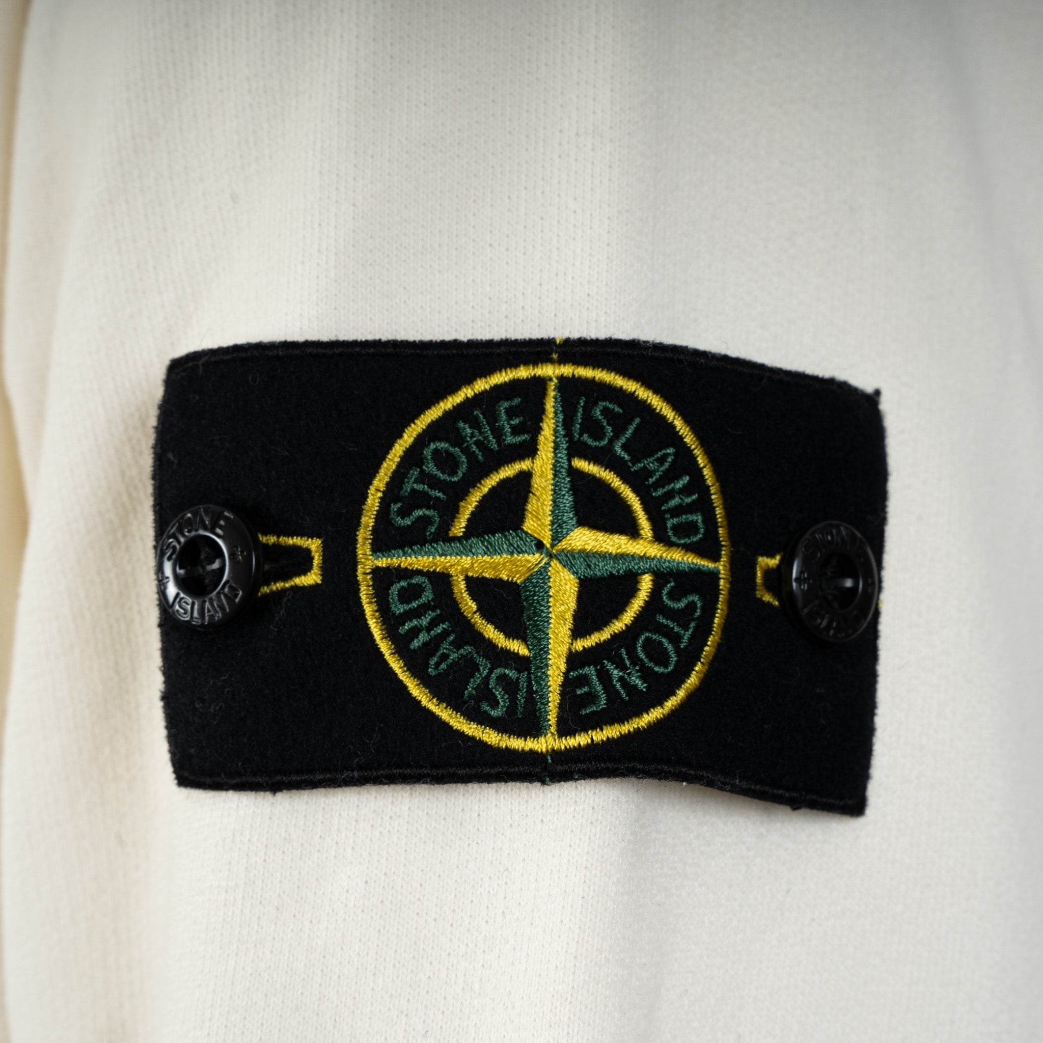 Stone Island Sweater met Rits Crème | Brushed Cotton