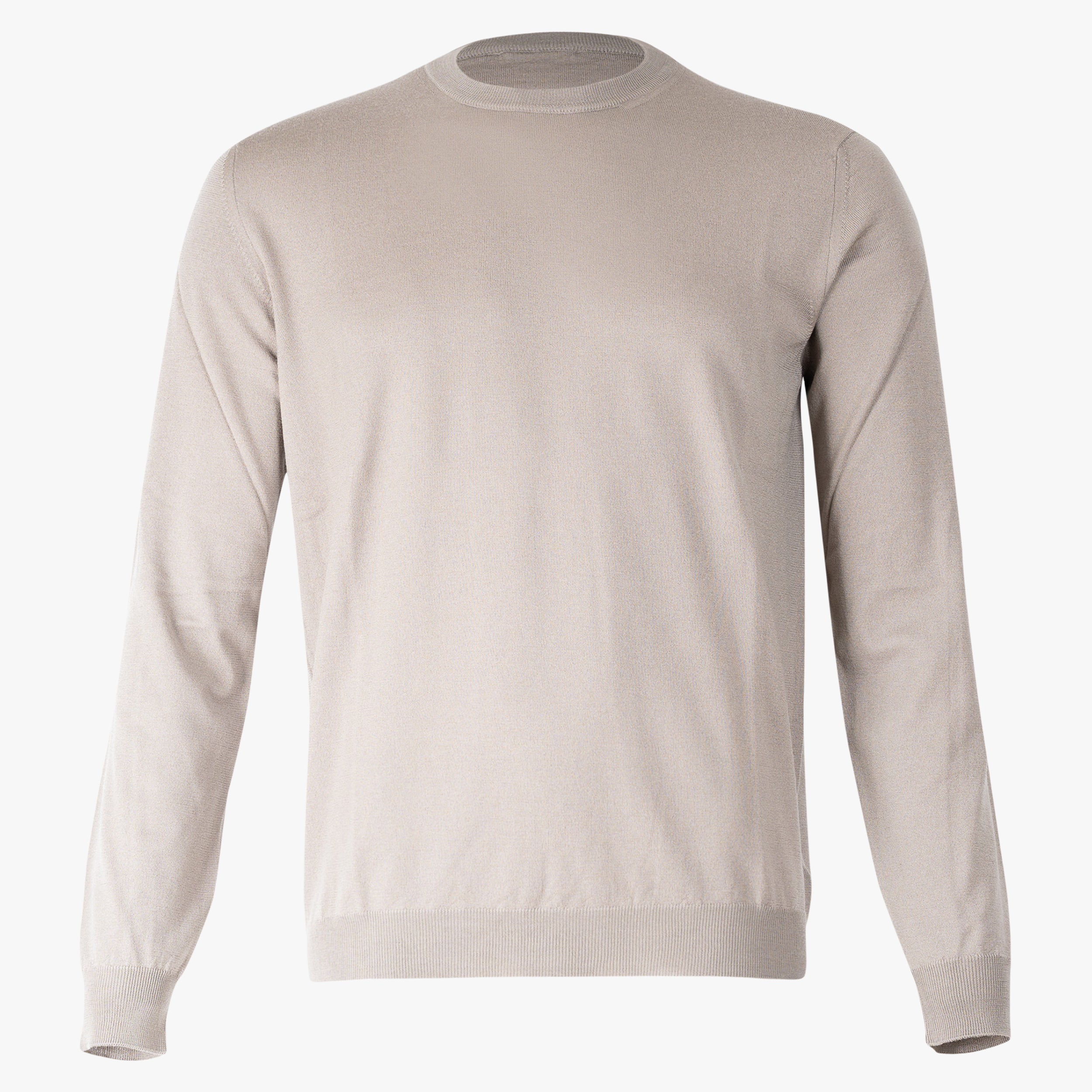 Zanone Gebreide ronde hals trui beige | Flexwool