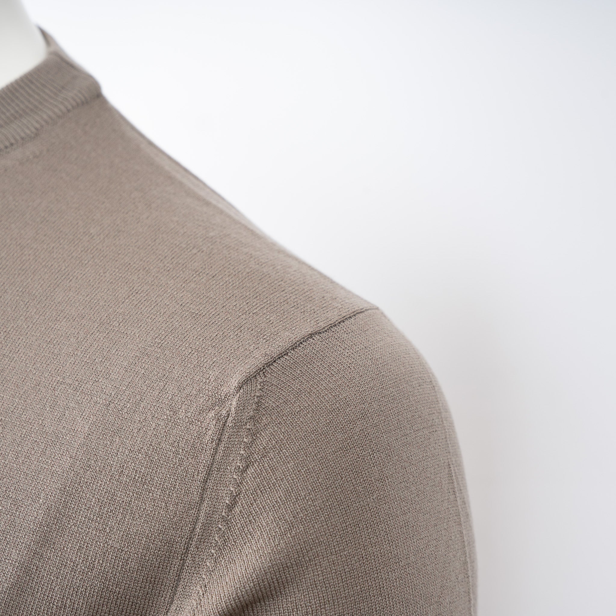 Zanone Gebreide ronde hals trui beige | Flexwool