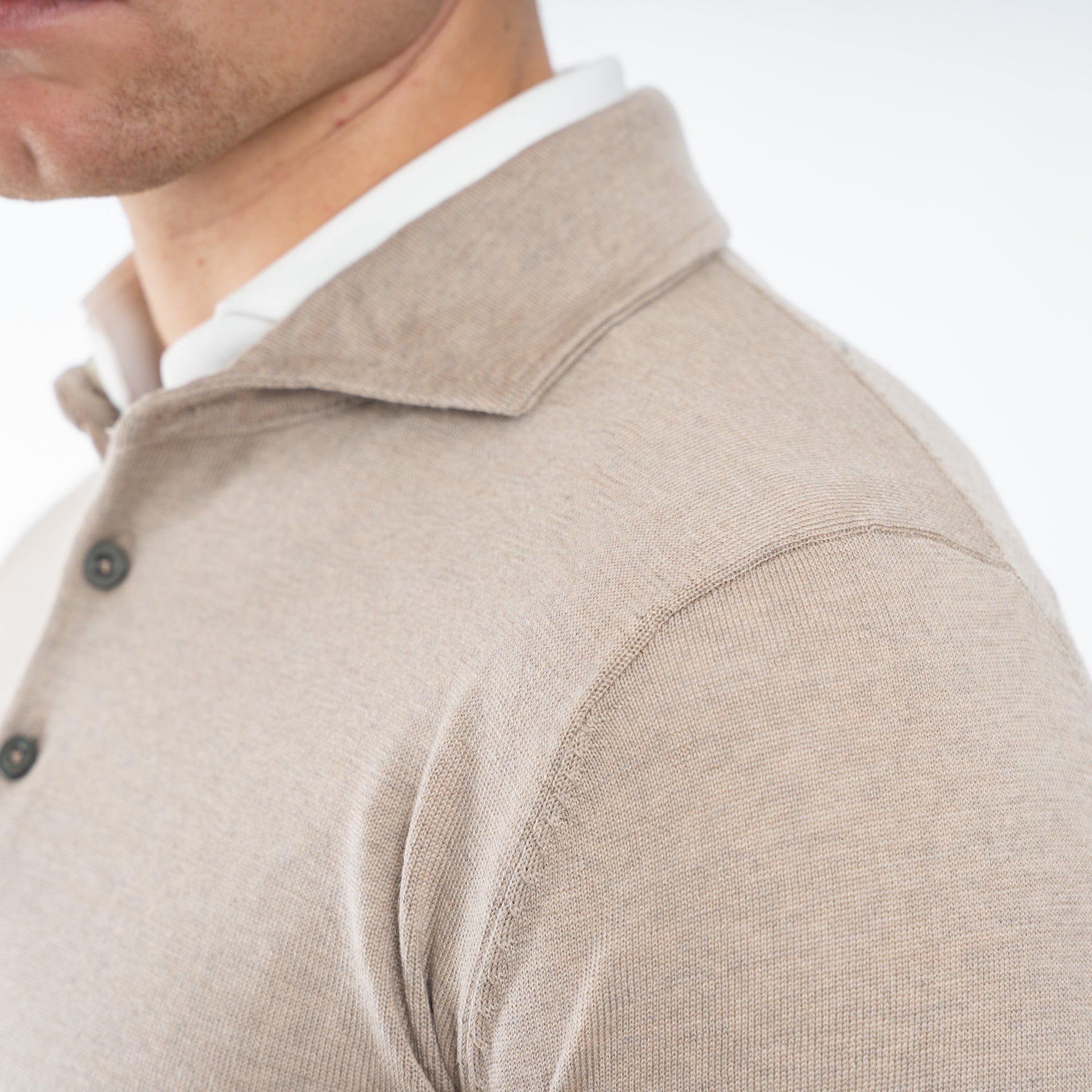 SEVEN DIALS Gebreide Polotrui Beige | Cooper