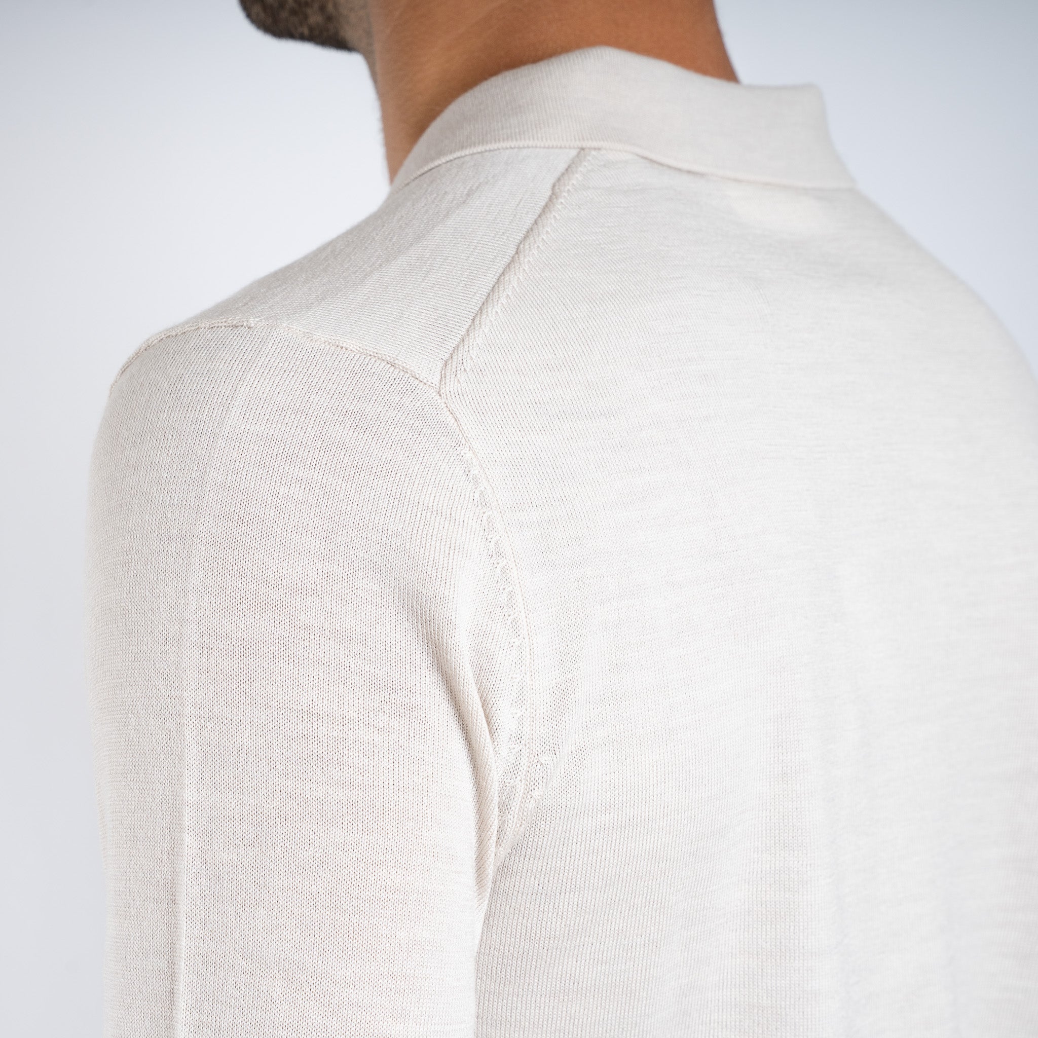 SEVEN DIALS Gebreide Buttonless Polotrui Beige | Wyot
