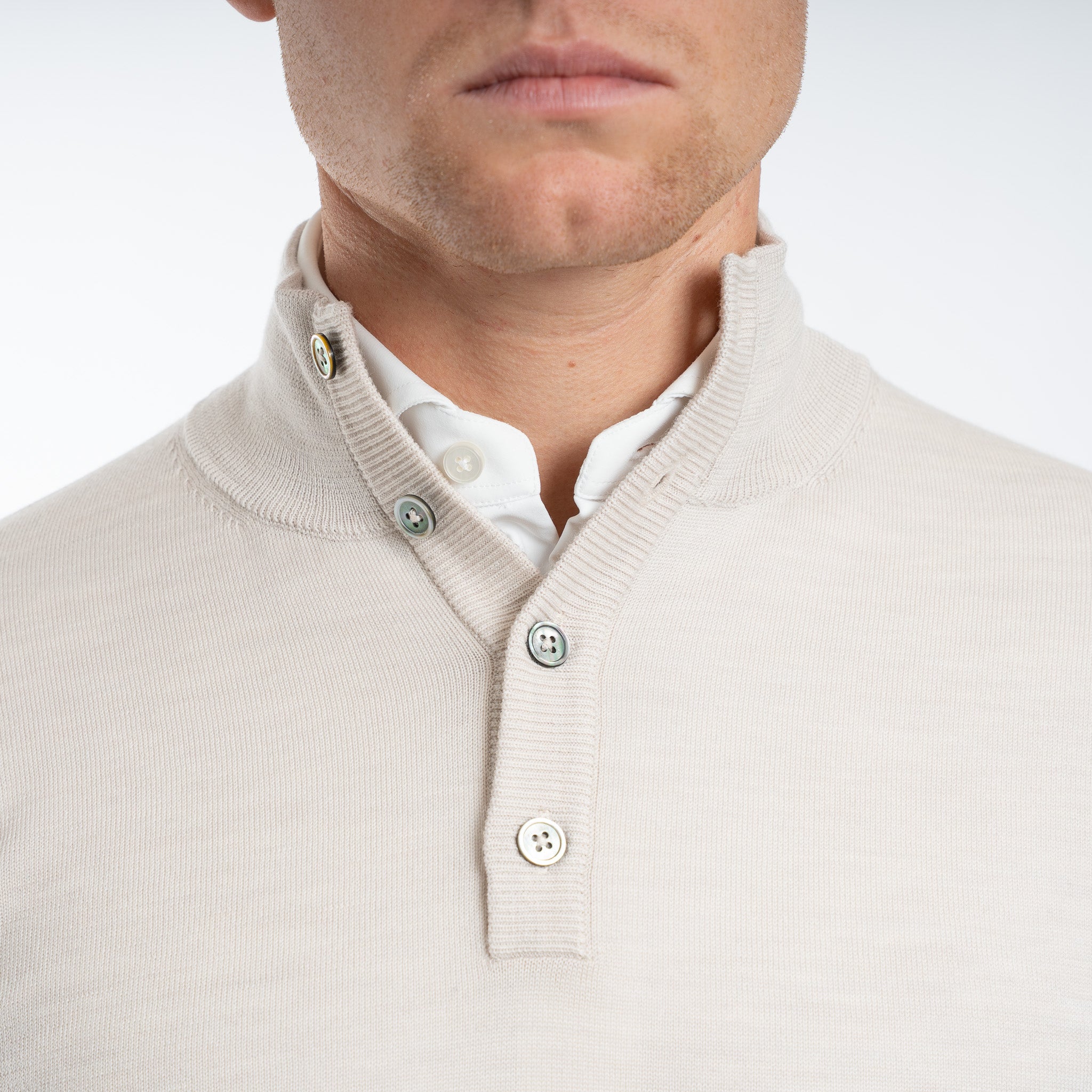 SEVEN DIALS Gebreide Trui met Knopenlijst Beige | Payton