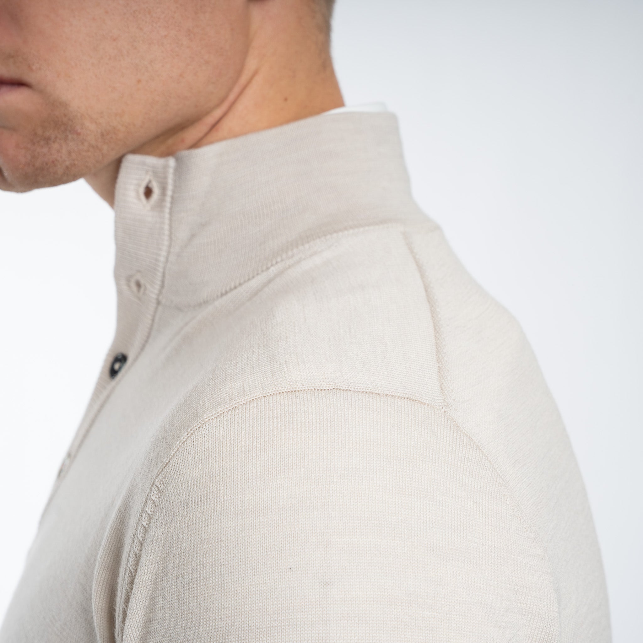 SEVEN DIALS Gebreide Trui met Knopenlijst Beige | Payton