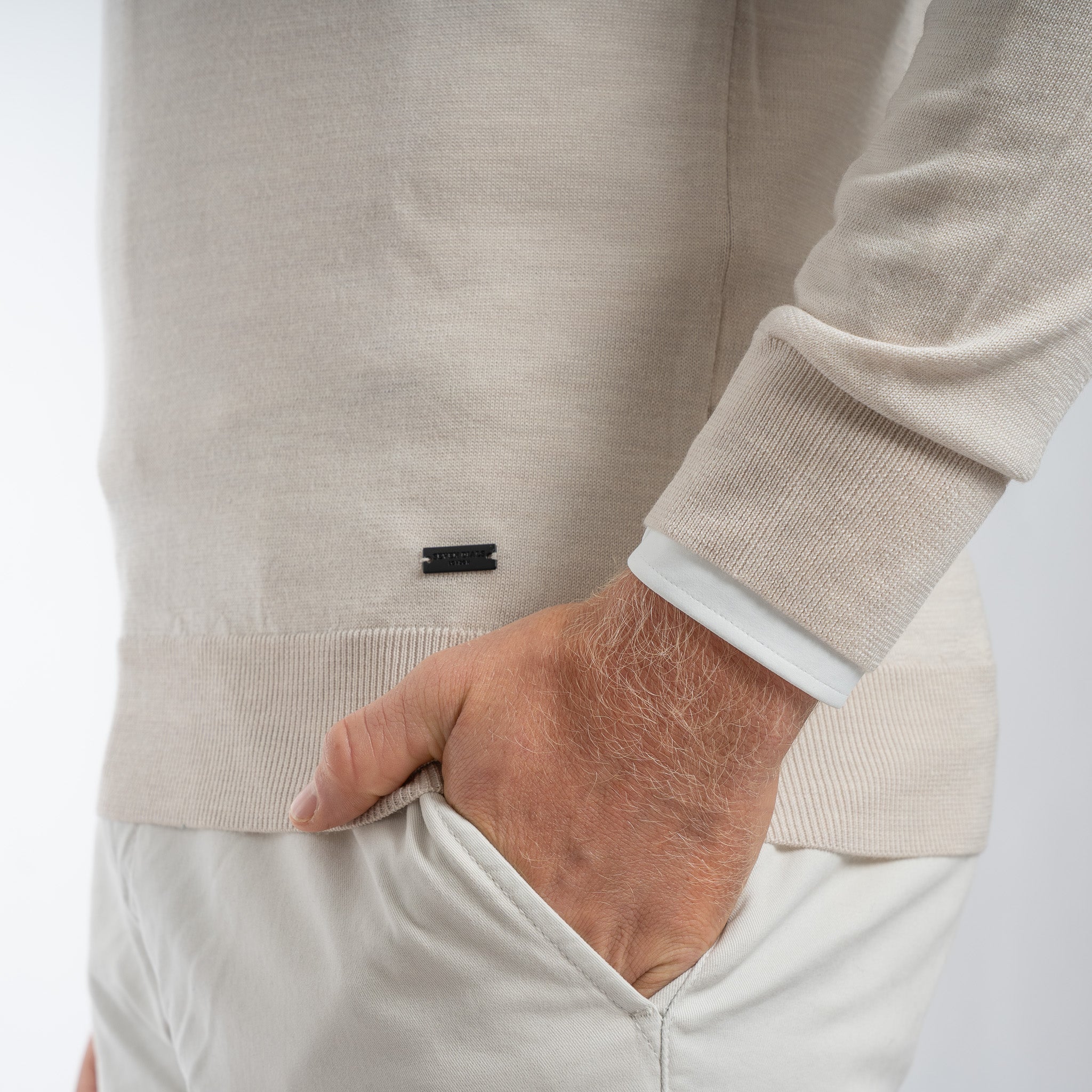 SEVEN DIALS Gebreide Trui met Knopenlijst Beige | Payton