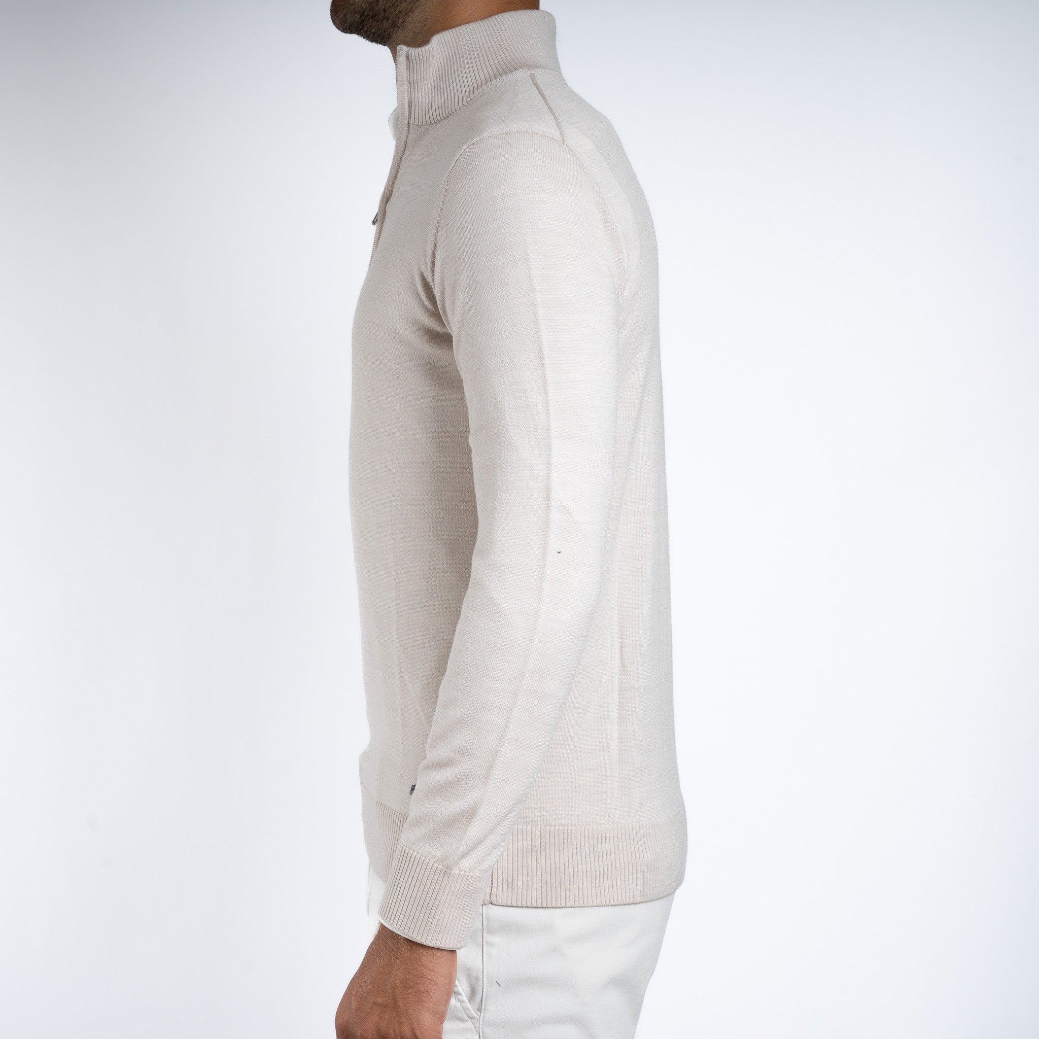 SEVEN DIALS Gebreide Trui met Rits Beige | Saul