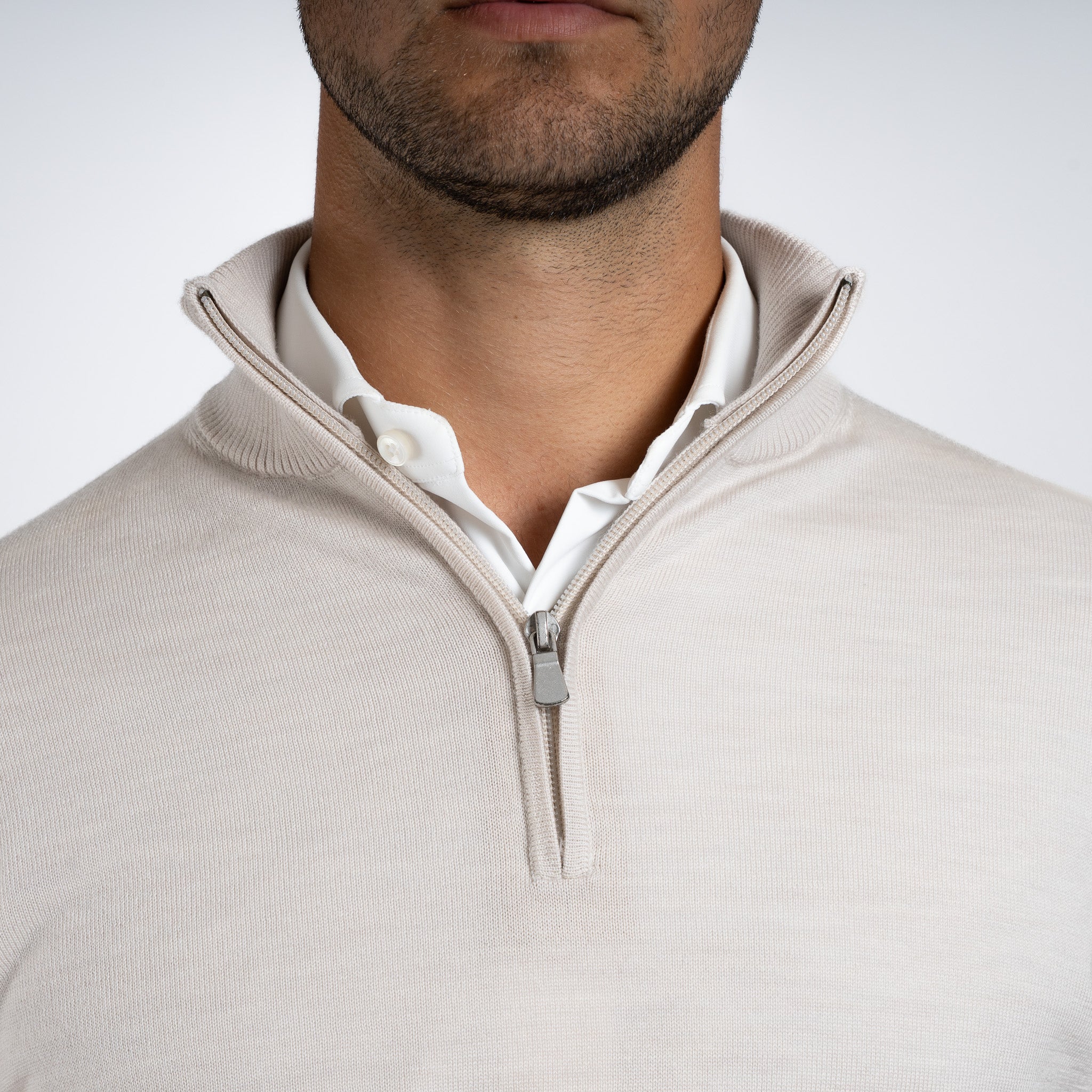 SEVEN DIALS Gebreide Trui met Rits Beige | Saul