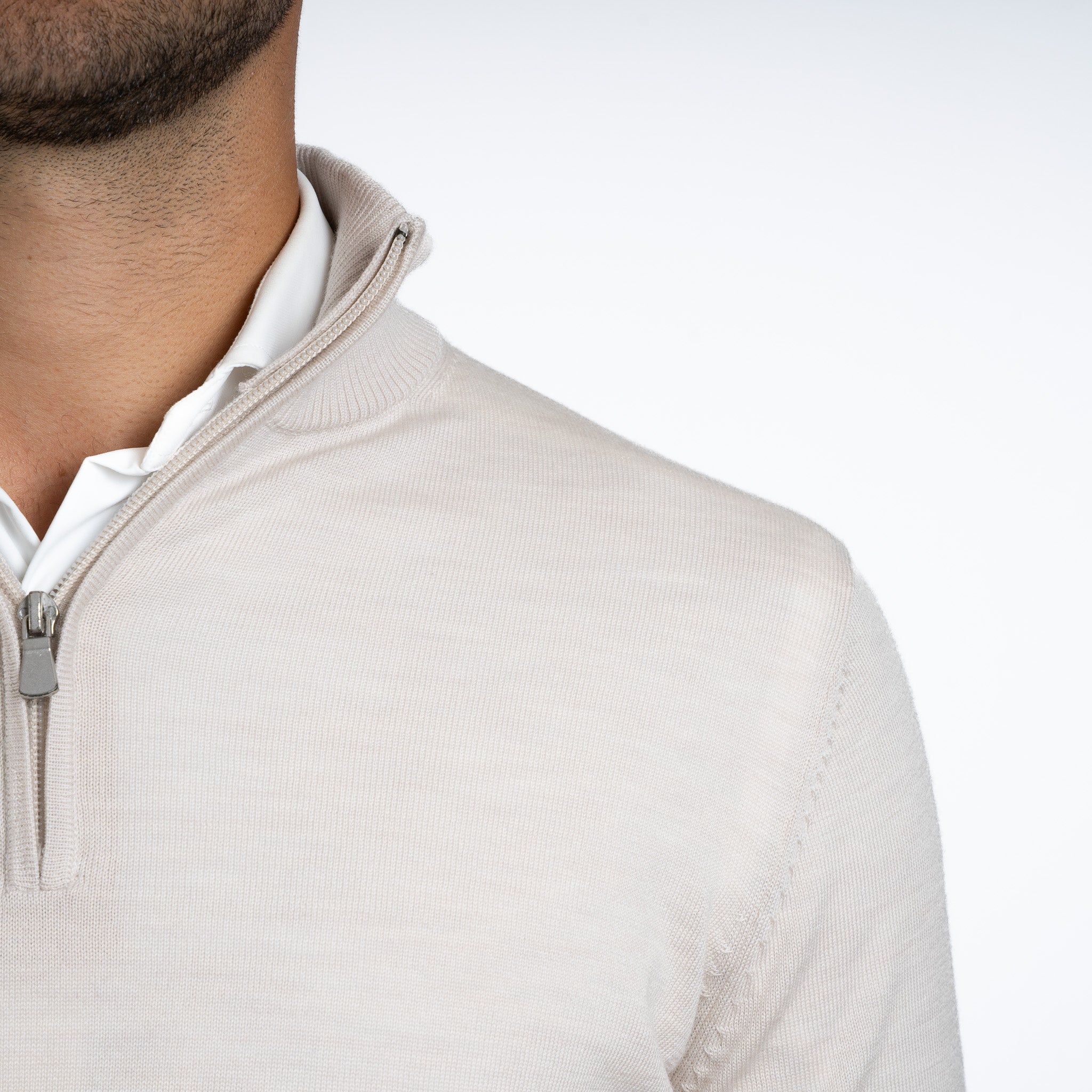 SEVEN DIALS Gebreide Trui met Rits Beige | Saul