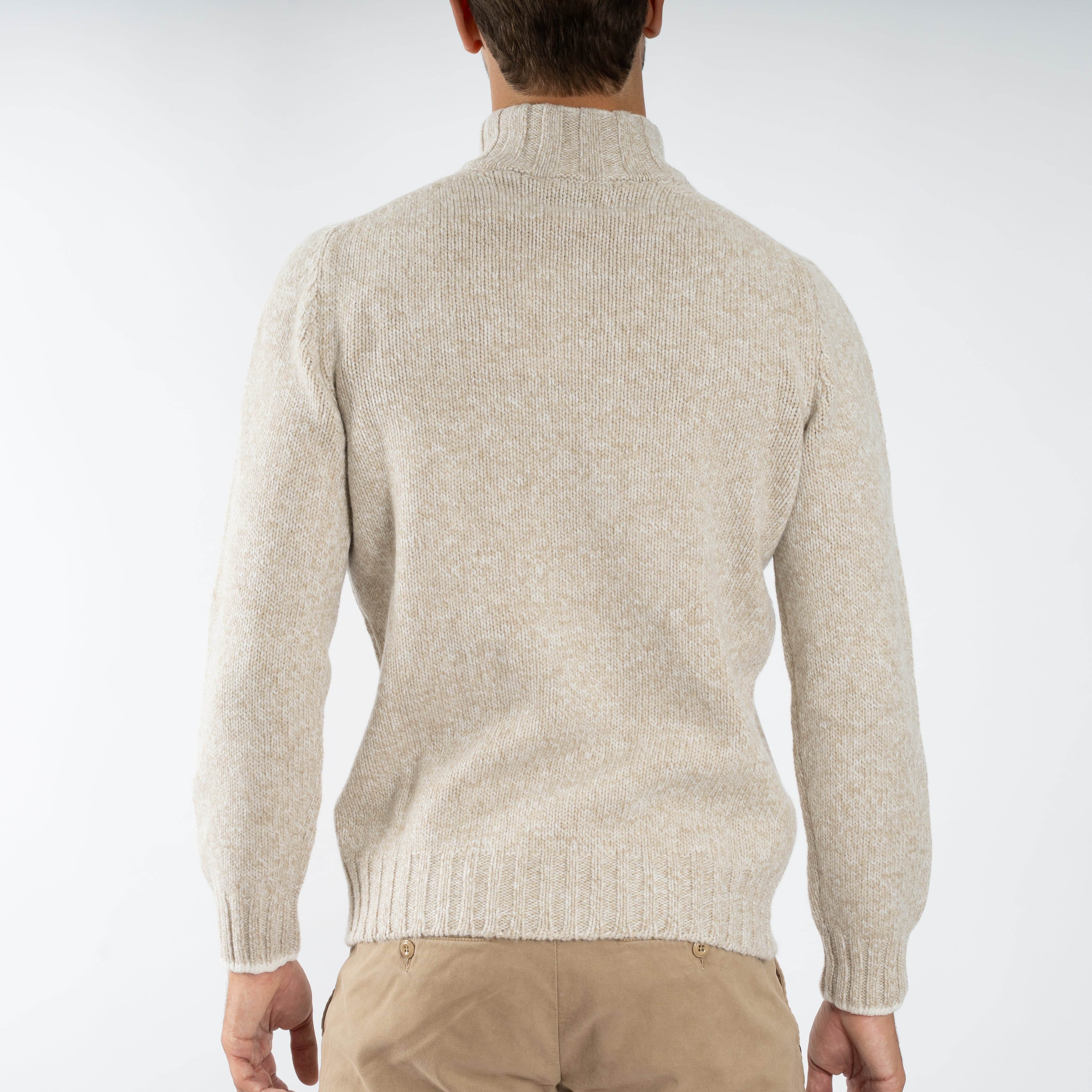 Gran Sasso Gebreide Trui met Knopenlijst Beige | Super Geelong