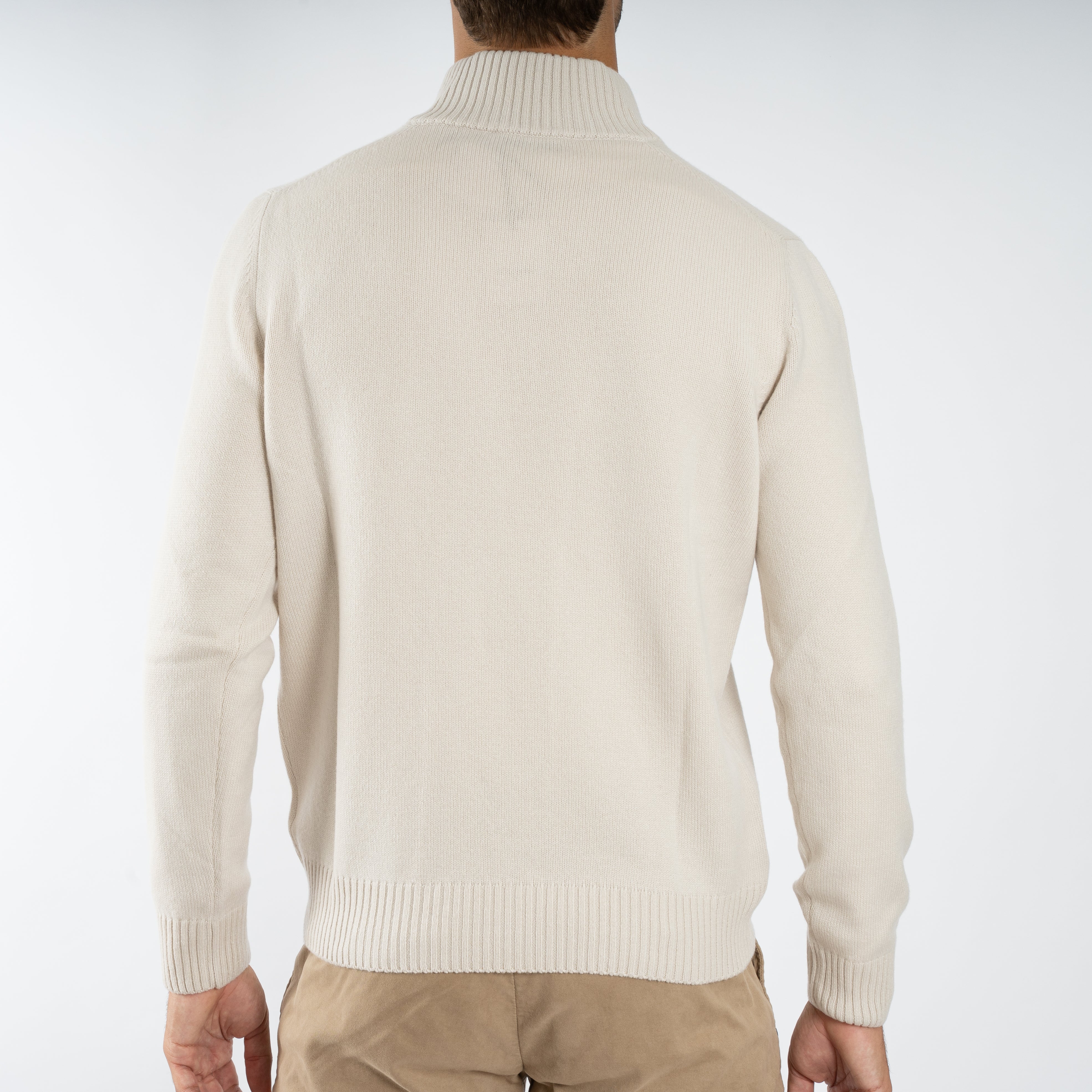 Gran Sasso Gebreide Trui met Rits Off-White | Cashmere Blend