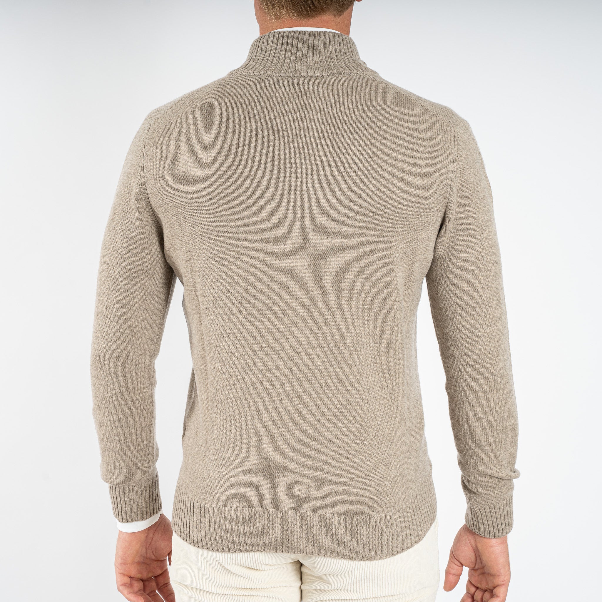 Gran Sasso Gebreide Trui met Rits Beige | Cashmere Blend