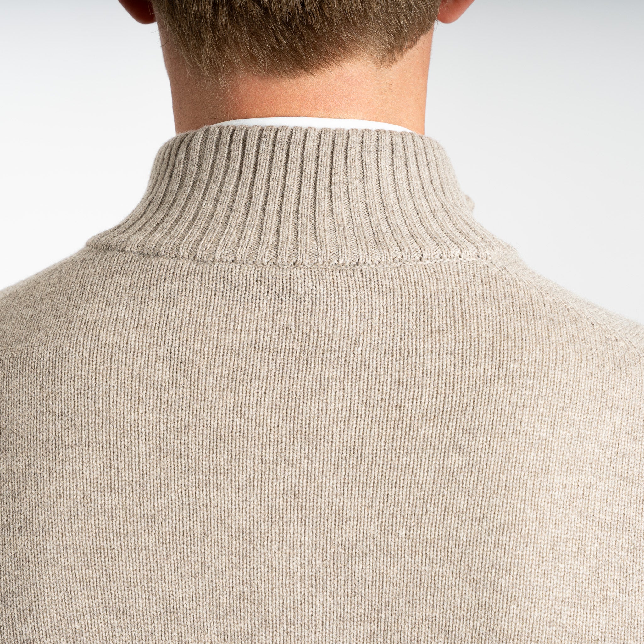 Gran Sasso Gebreide Trui met Rits Beige | Cashmere Blend