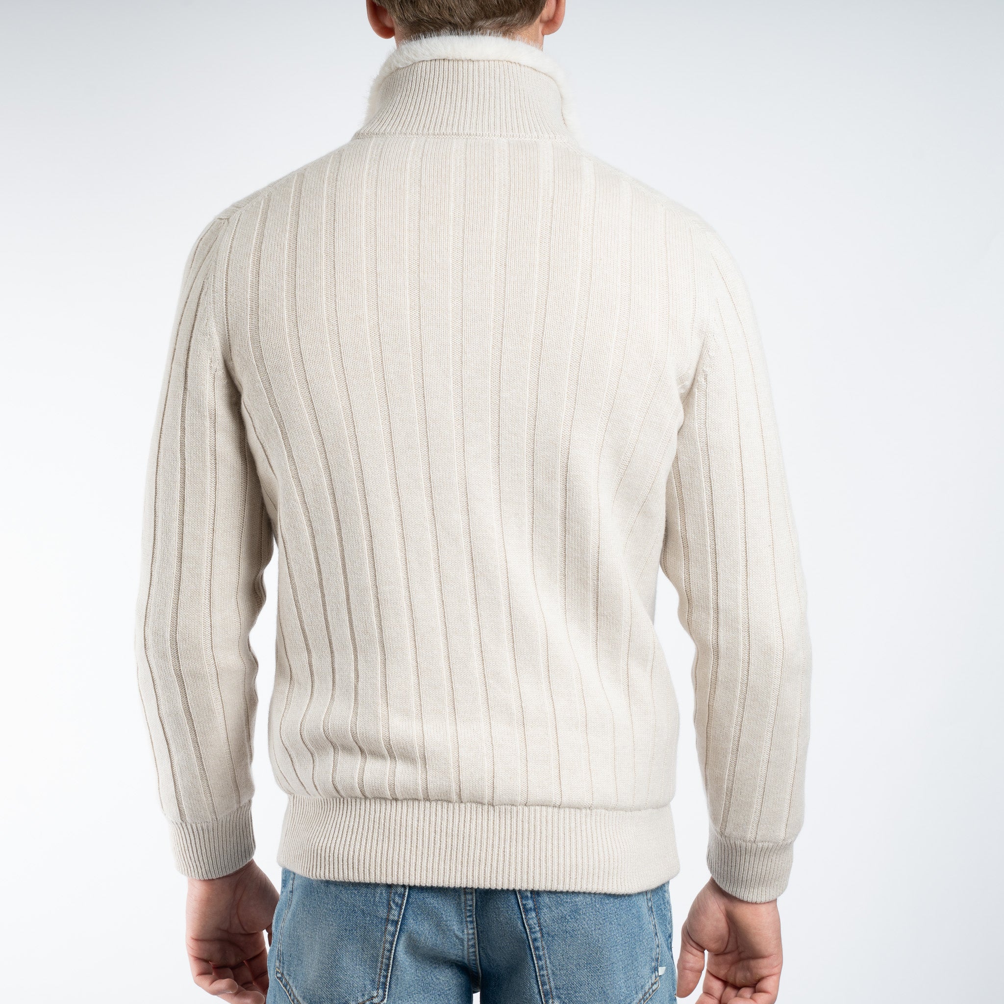 Gran Sasso Vest Beige | Cashmere & Faux Fur