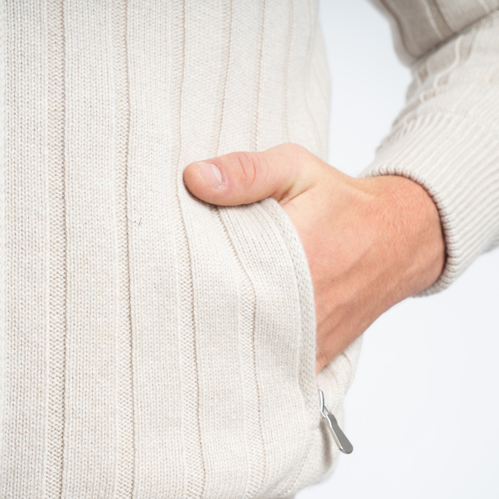 Gran Sasso Vest Beige | Cashmere & Faux Fur